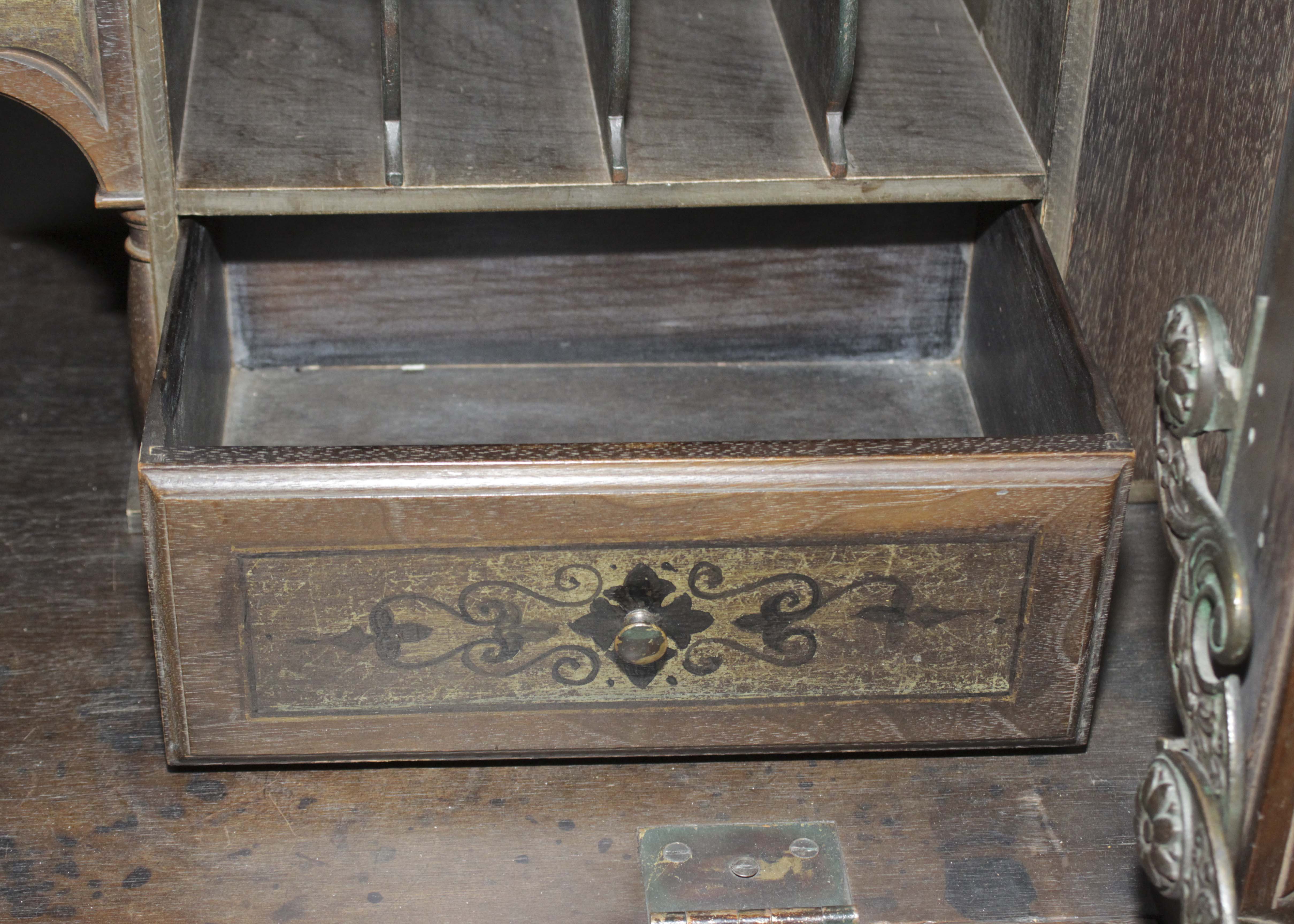 Spanish Colonial Revival Walnut Vargueno Desk on Stand, Circa 1920