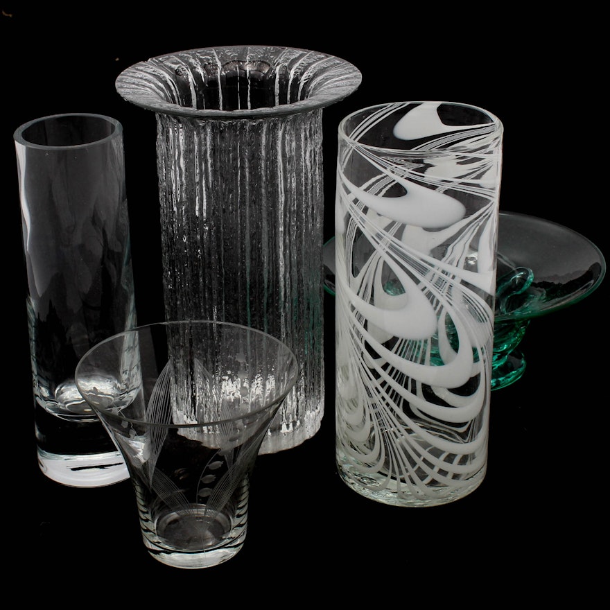 Decorative Glass Vases Featuring Tiffany & Co. Crystal