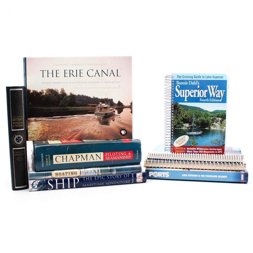 Boat History and Navigation Book Collection with Great Lakes Cruising Guides