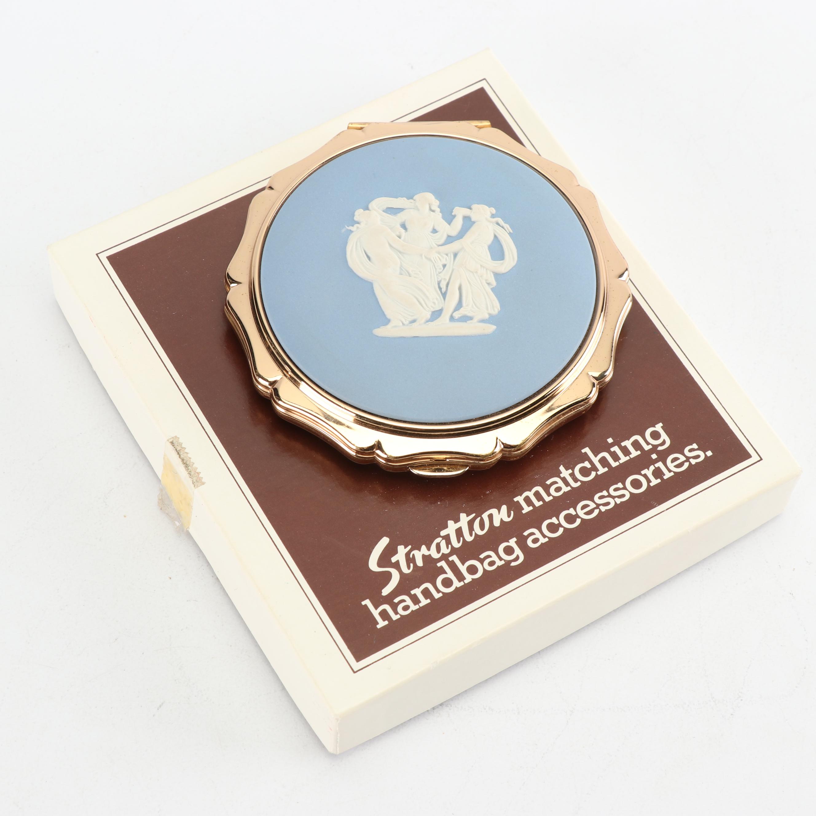 Stratton "Three Graces" Powder Compact with Wedgwood Jasperware Cameo