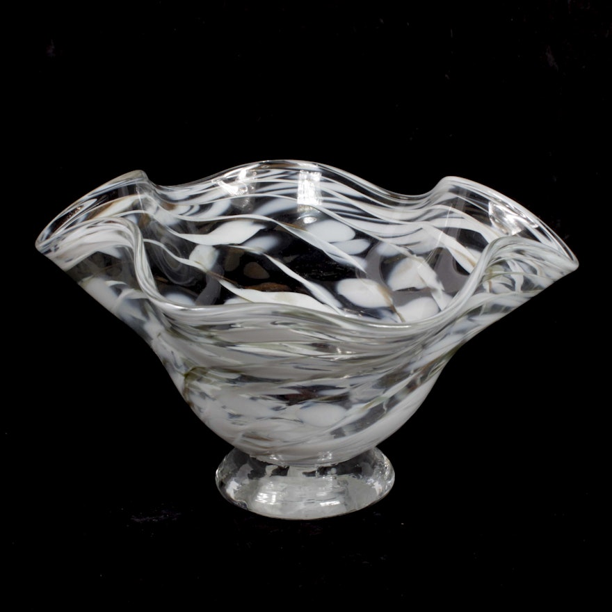 Signed Glass Dimensions Art Glass Bowl