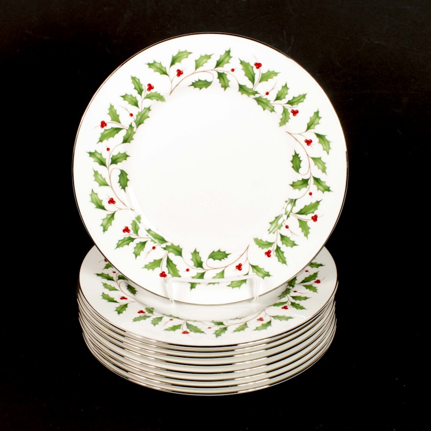 Lenox China "Holiday" White Dinner Plates