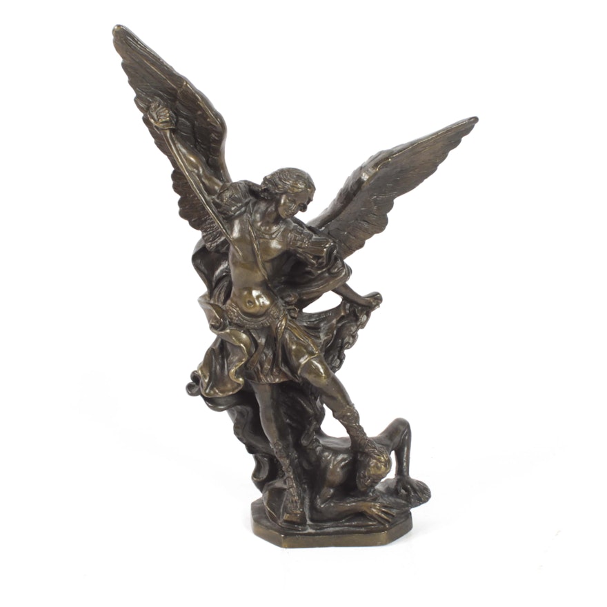 St. Michael The Archangel Cast Metal Sculpture