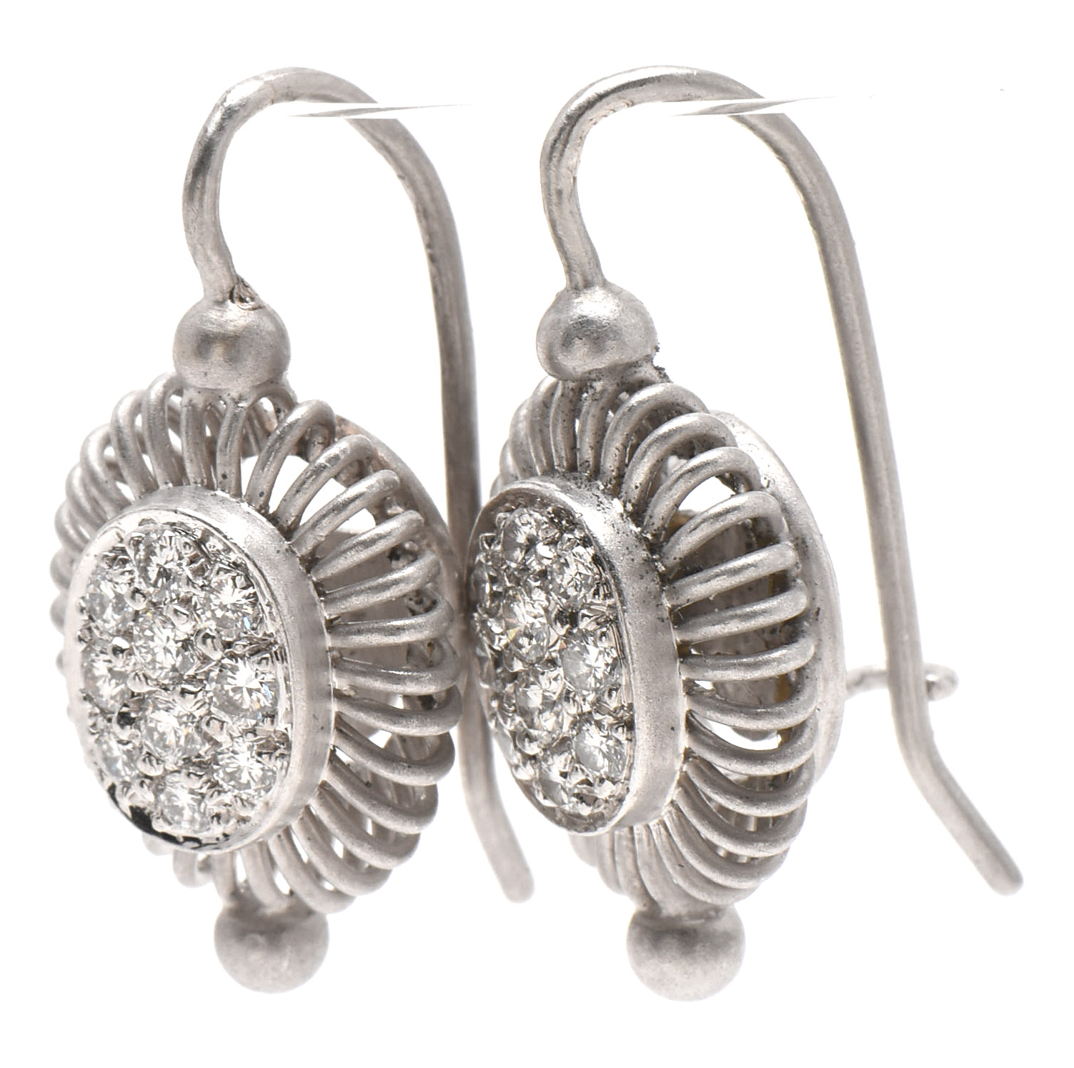Michael B. "Ballerina" Platinum Diamond Drop Earrings, Circa 1996