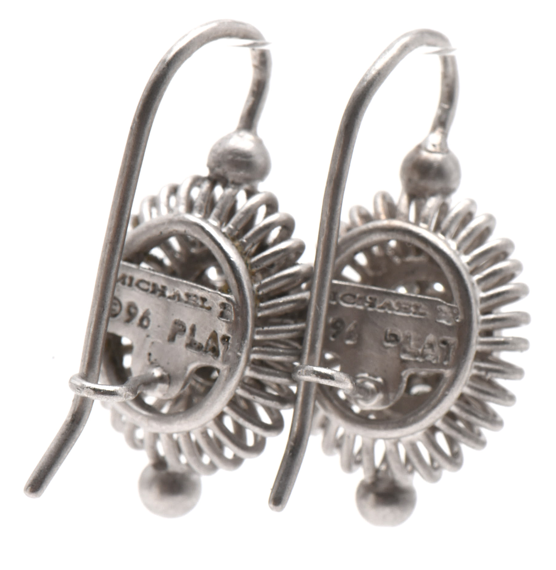 Michael B. "Ballerina" Platinum Diamond Drop Earrings, Circa 1996