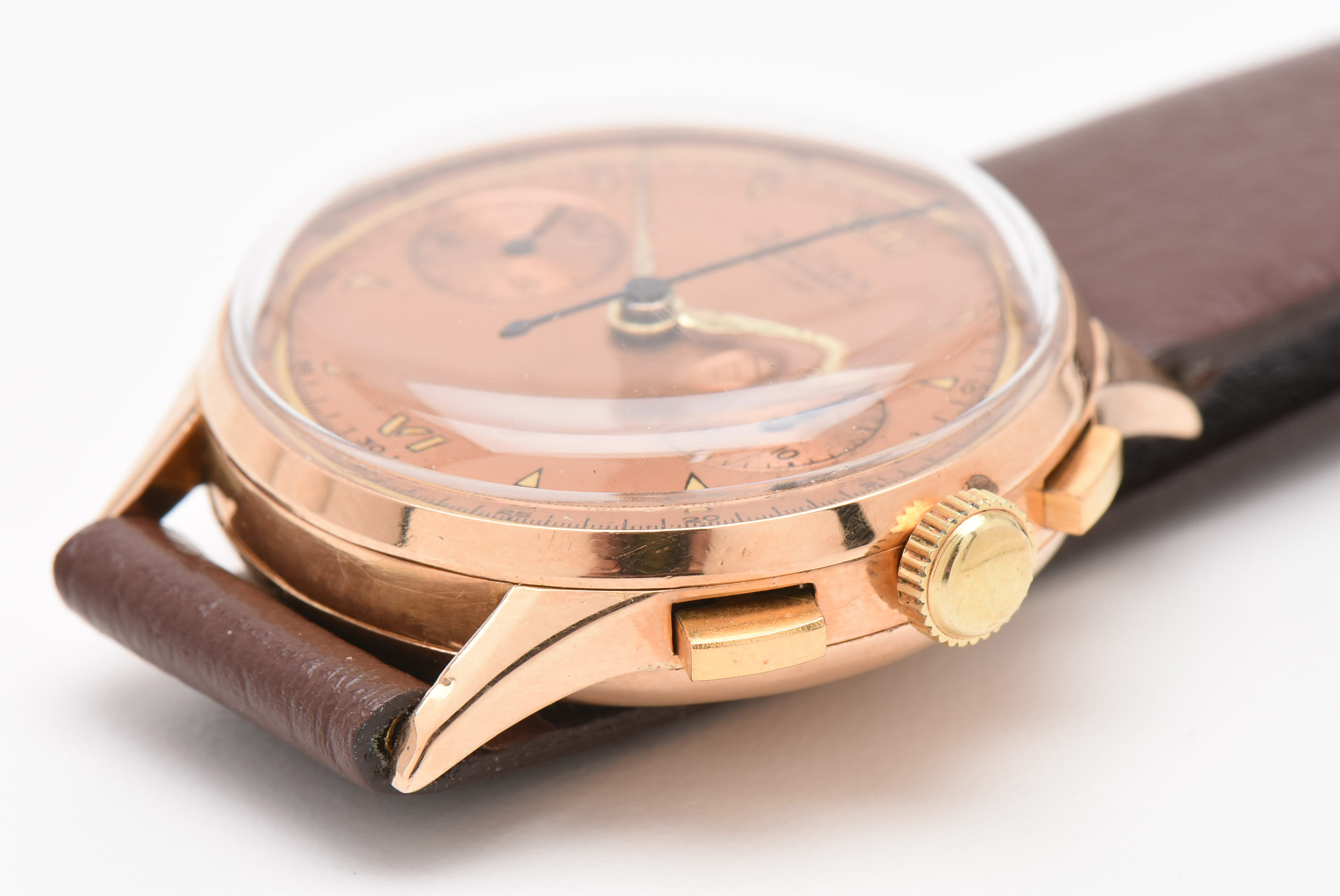 Vintage Chronographe Suisse Sultana 18K Rose Gold Watch