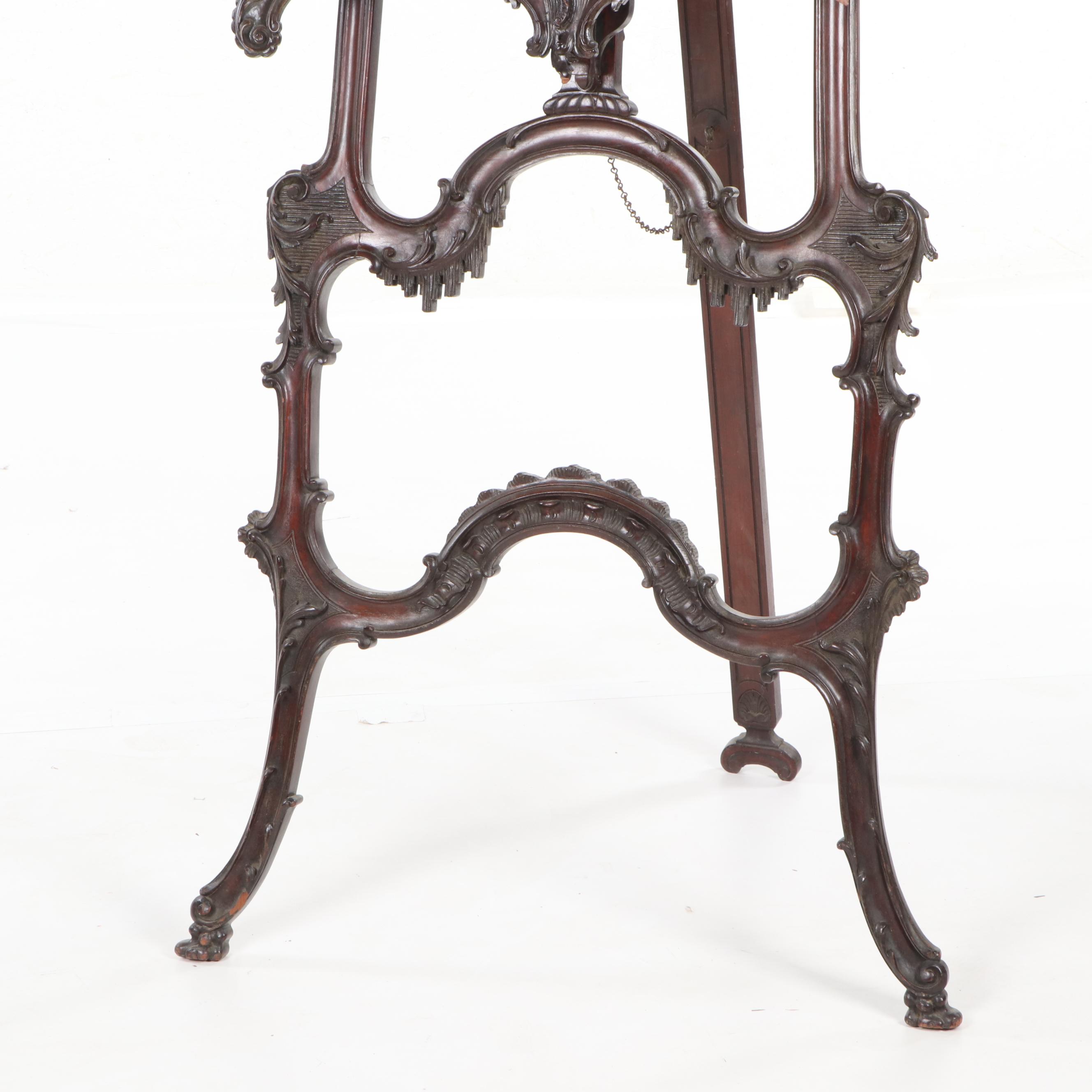 Rococo Style Mahogany Display Easel, 20th Century