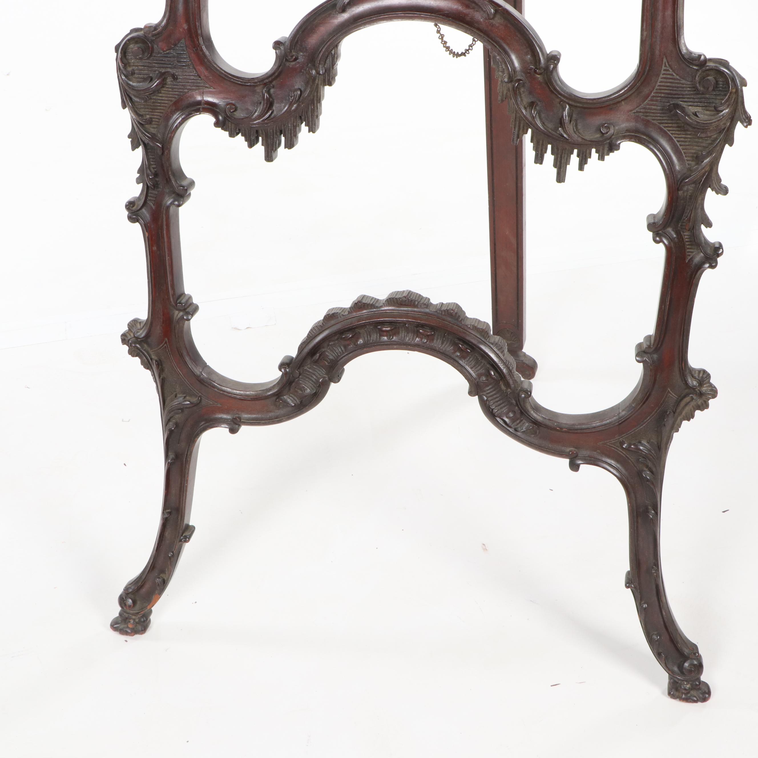 Rococo Style Mahogany Display Easel, 20th Century