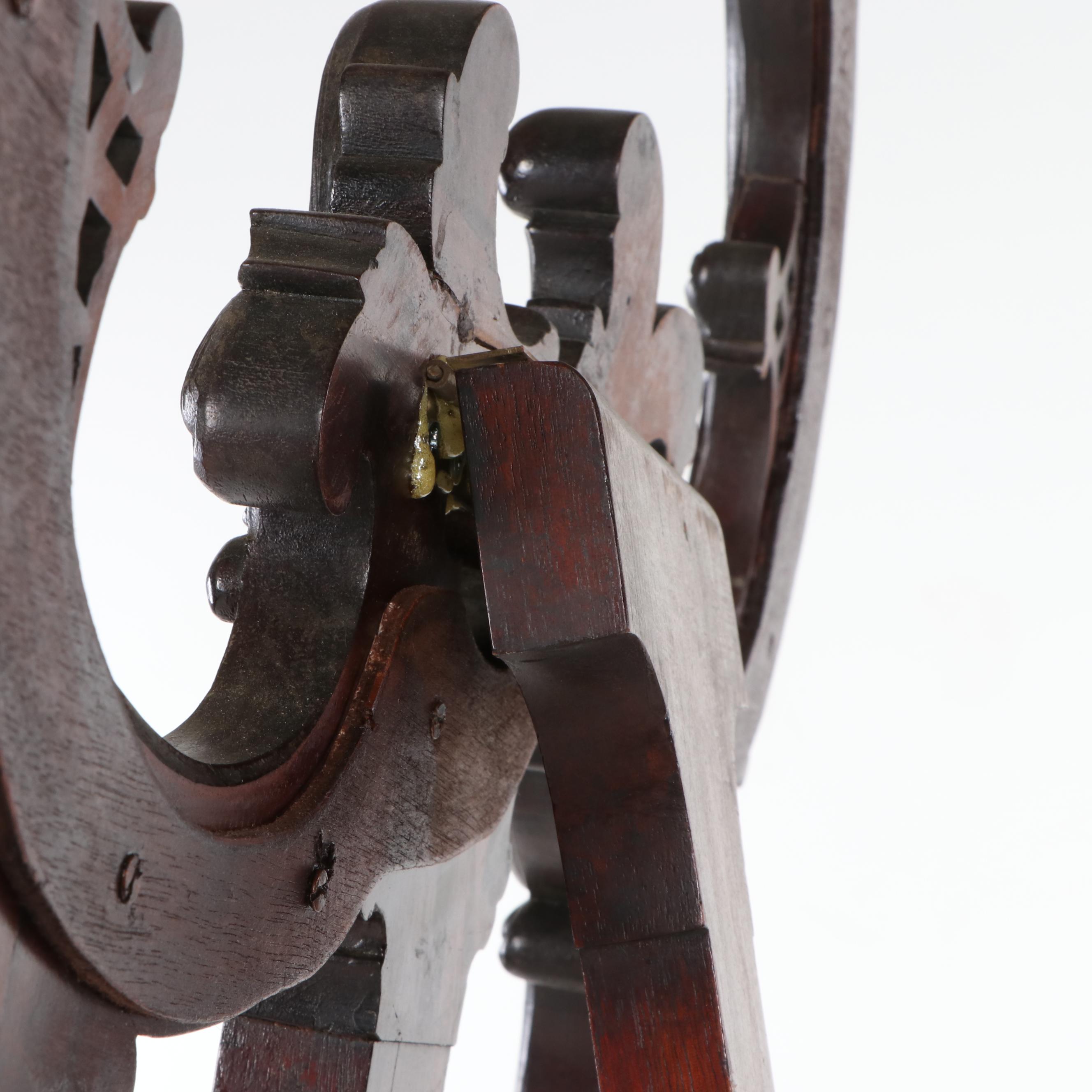 Rococo Style Mahogany Display Easel, 20th Century