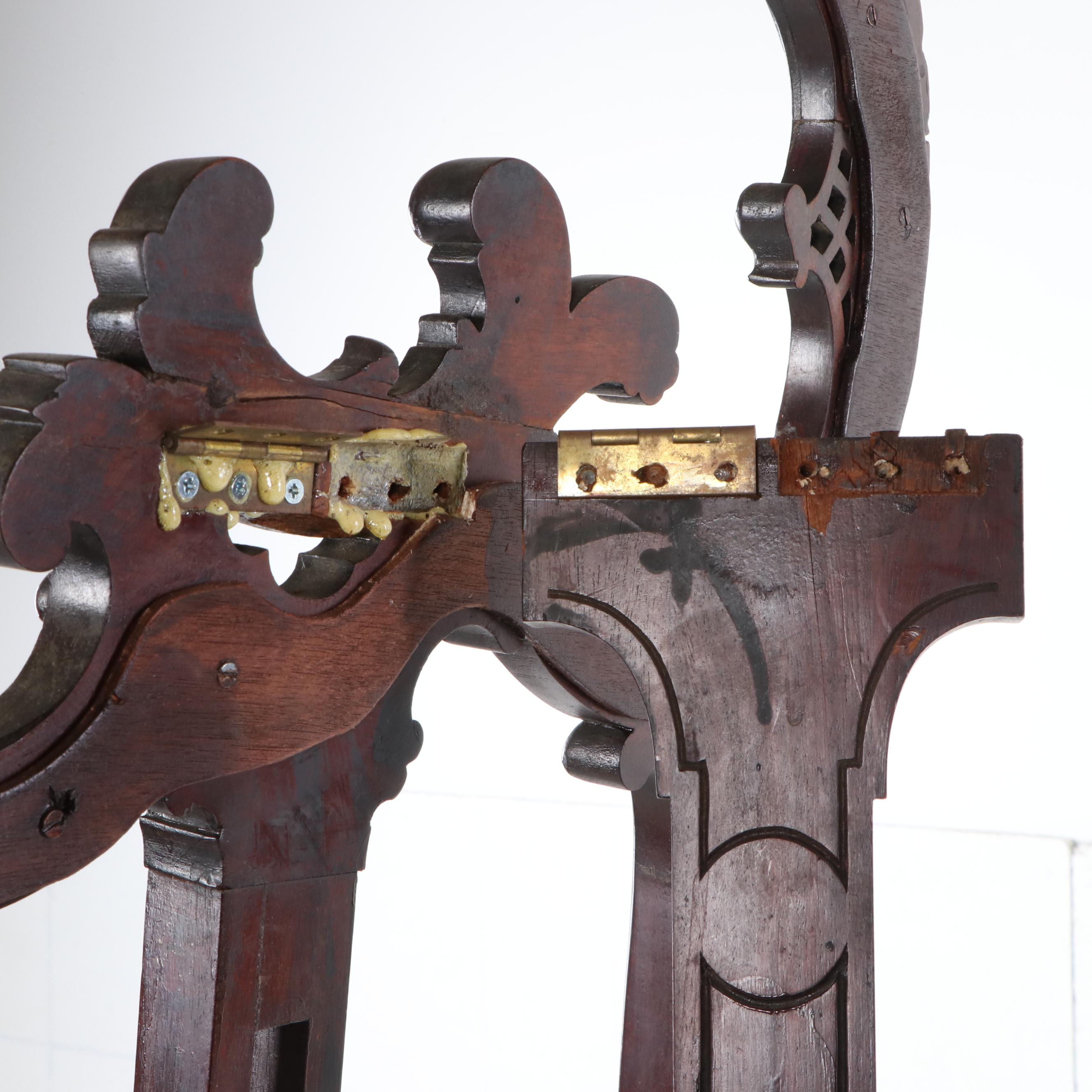 Rococo Style Mahogany Display Easel, 20th Century