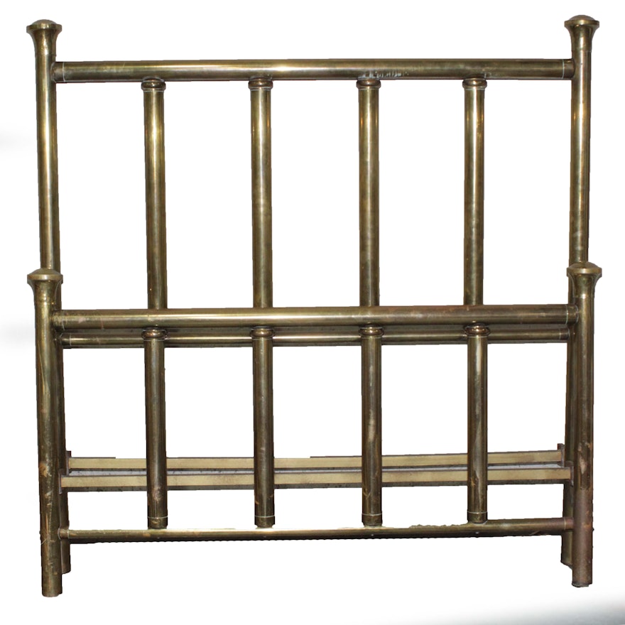 American Full Size Brass Bed, Circa 1910