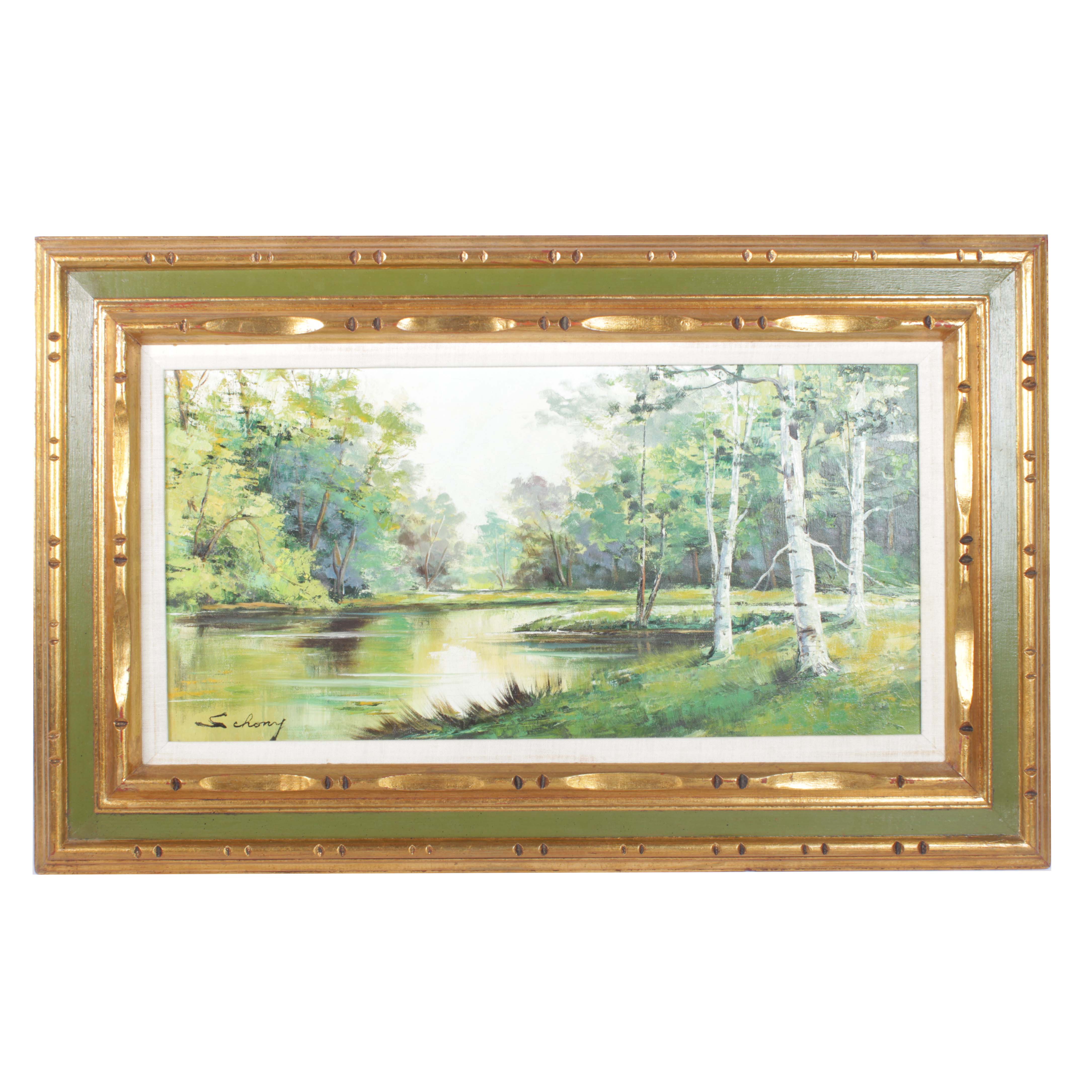 M. Schony Oil On Canvas Landscape Painting