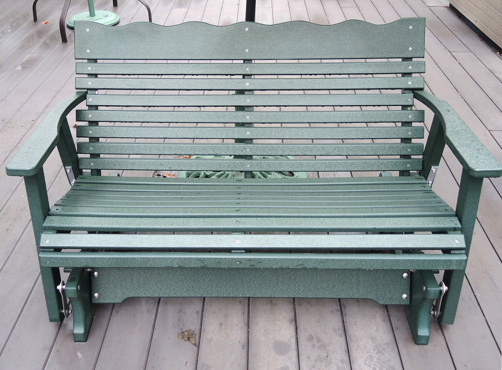 Dutch Crafters Poly Lumber Glider Bench with Umbrella