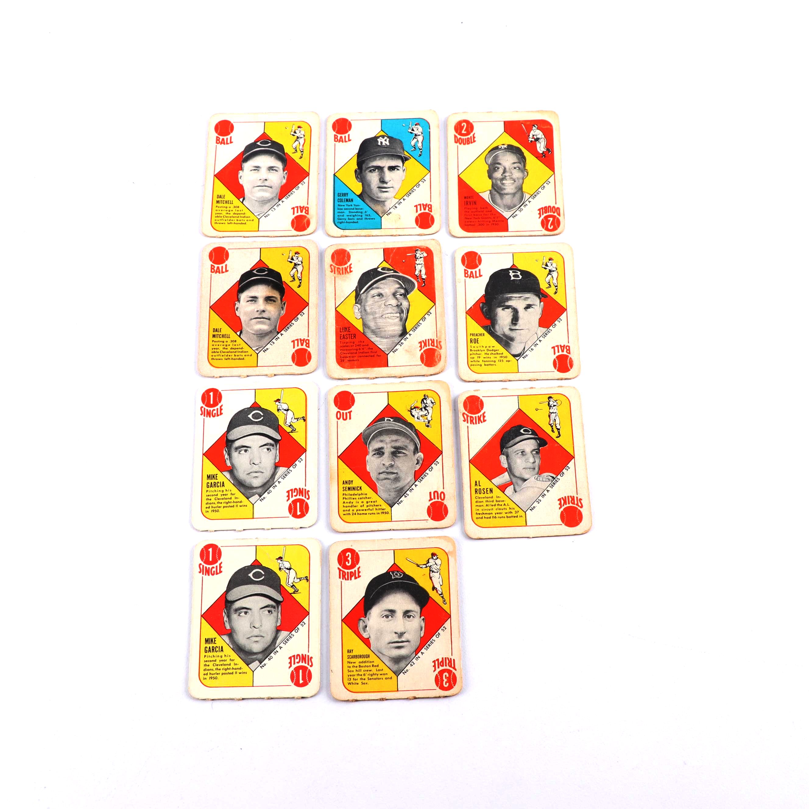 1951 Topps Red Backs Baseball Cards