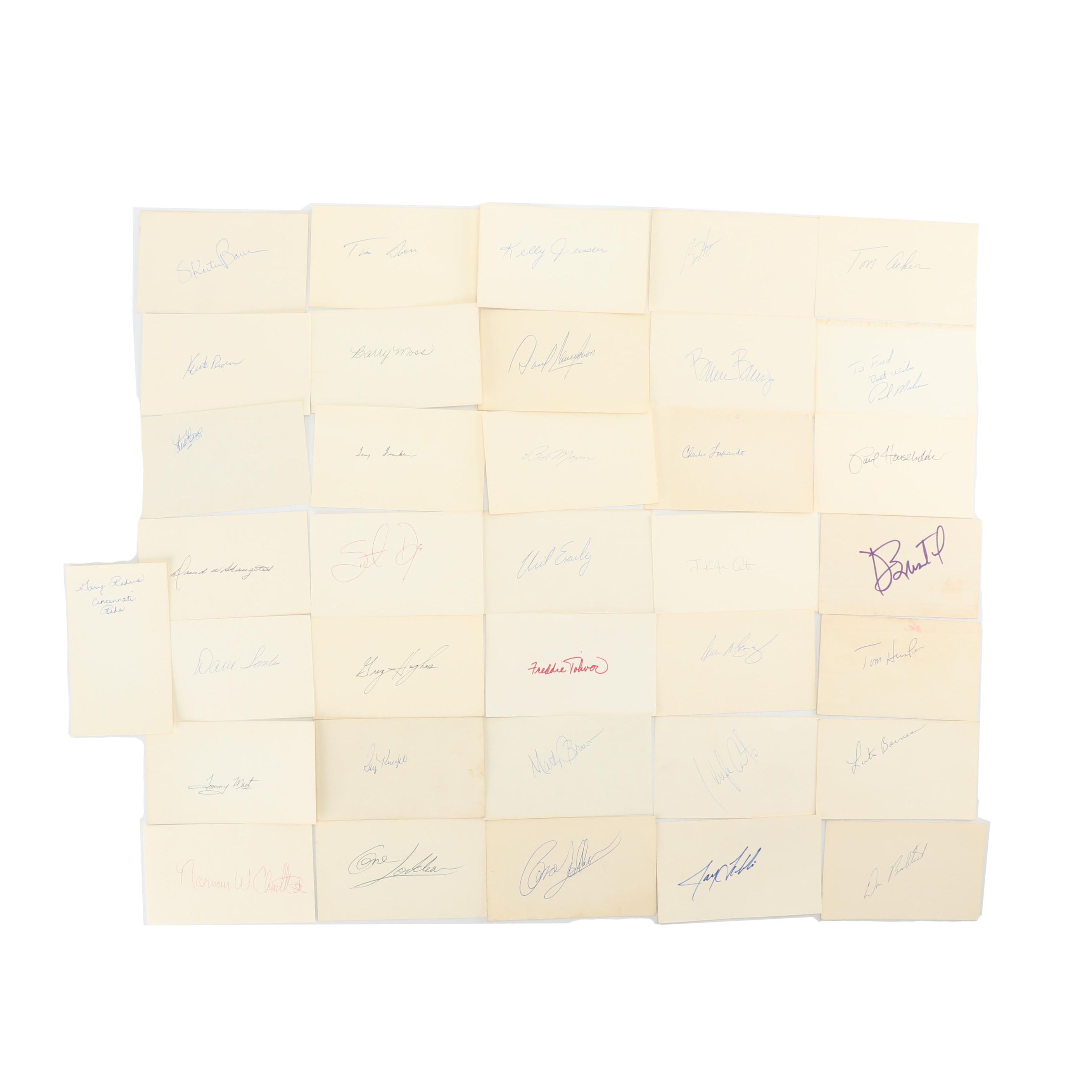 Vintage Cincinnati Reds Players Autographed Note Cards