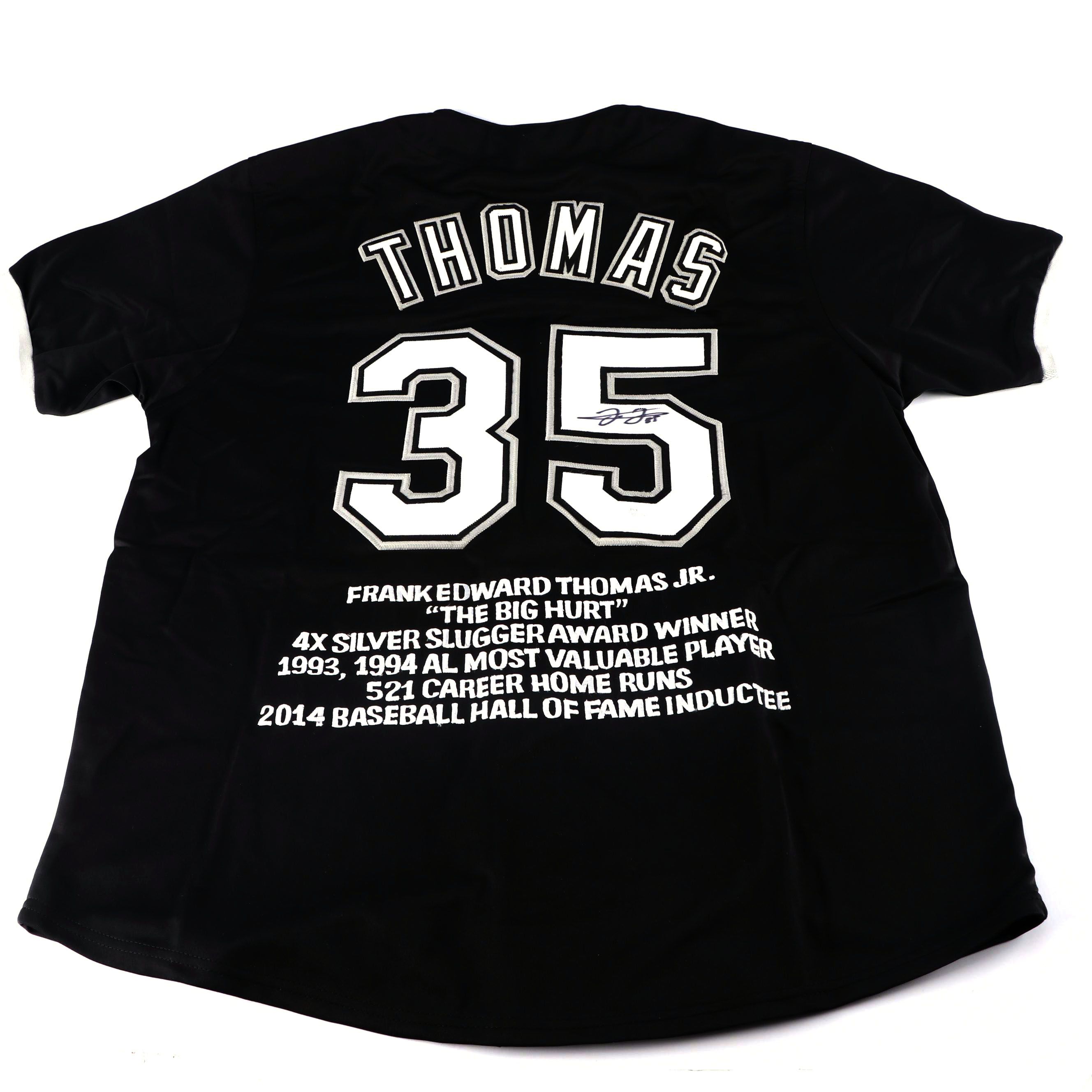 Frank Thomas Autographed White Sox Stats Jersey - JSA COA