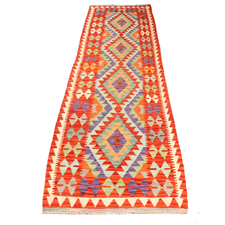 Hand-Knotted Turkish Kilim Carpet Runner