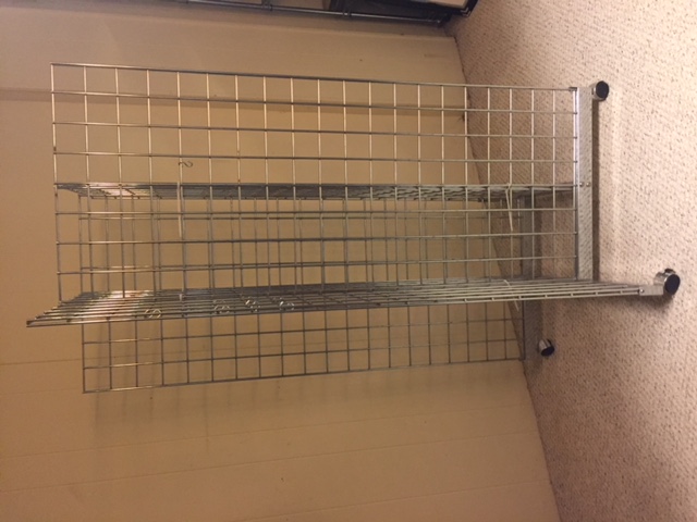 Three Metal Grid Free-Standing Display Racks