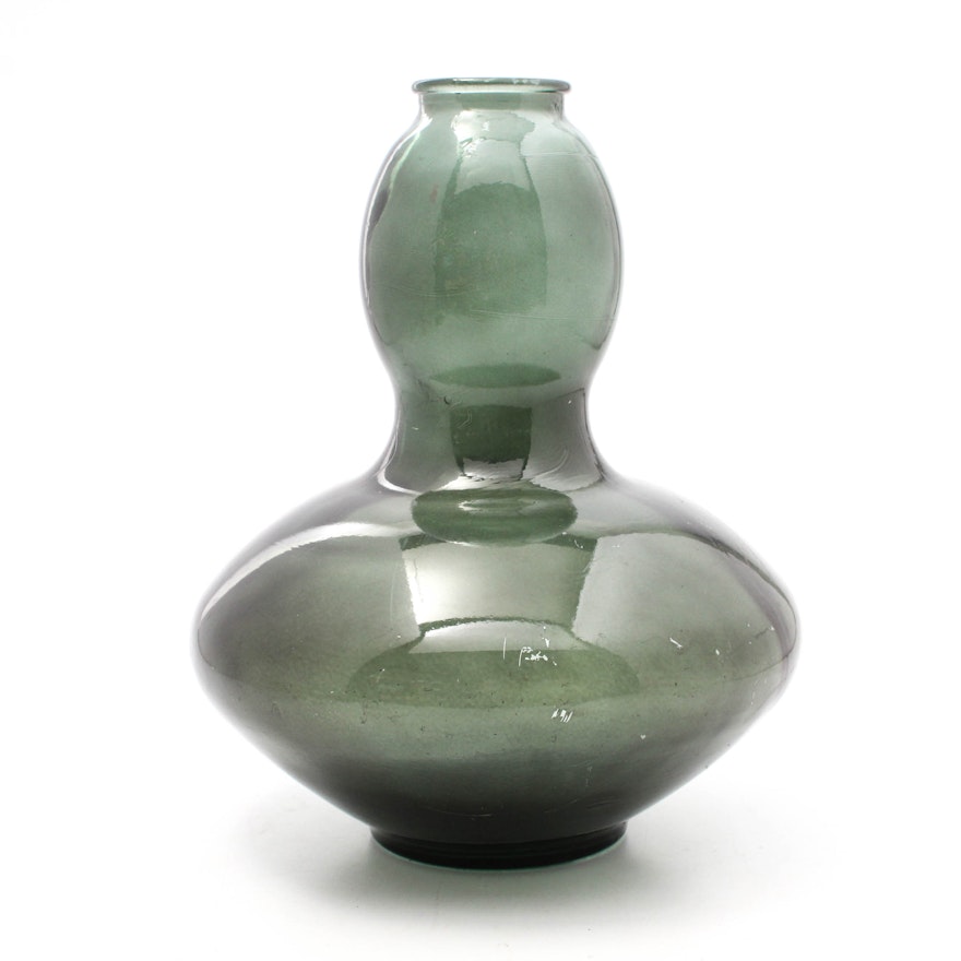 Art Glass Gourd Floor Vase