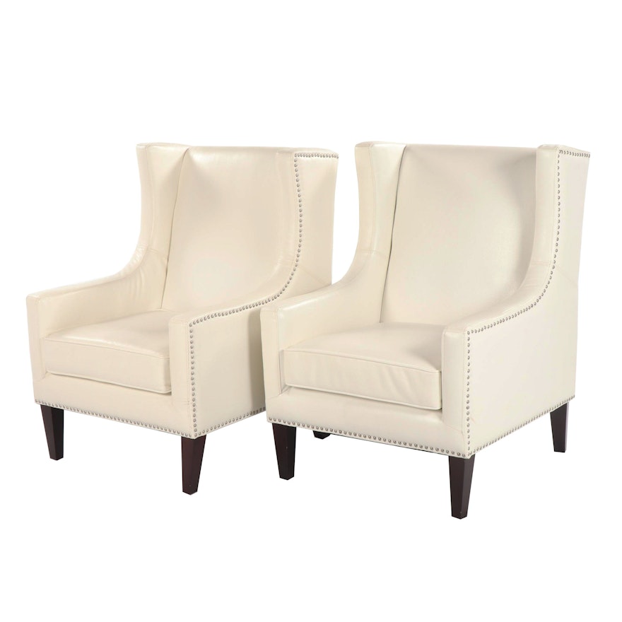 Faux Leather Upholstered Wingback Chairs by Haining Shuyou, 21st Century