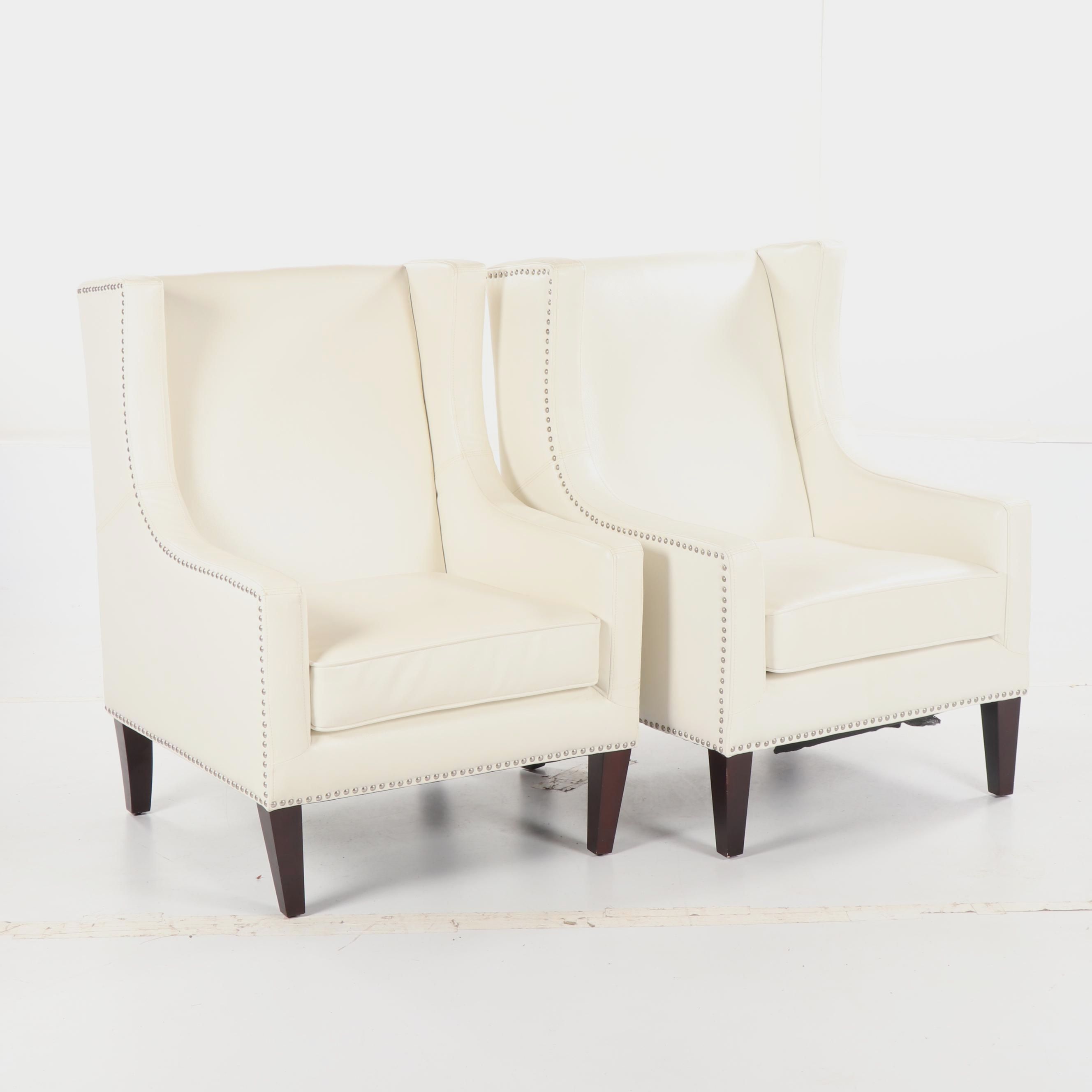 Faux Leather Upholstered Wingback Chairs by Haining Shuyou, 21st Century