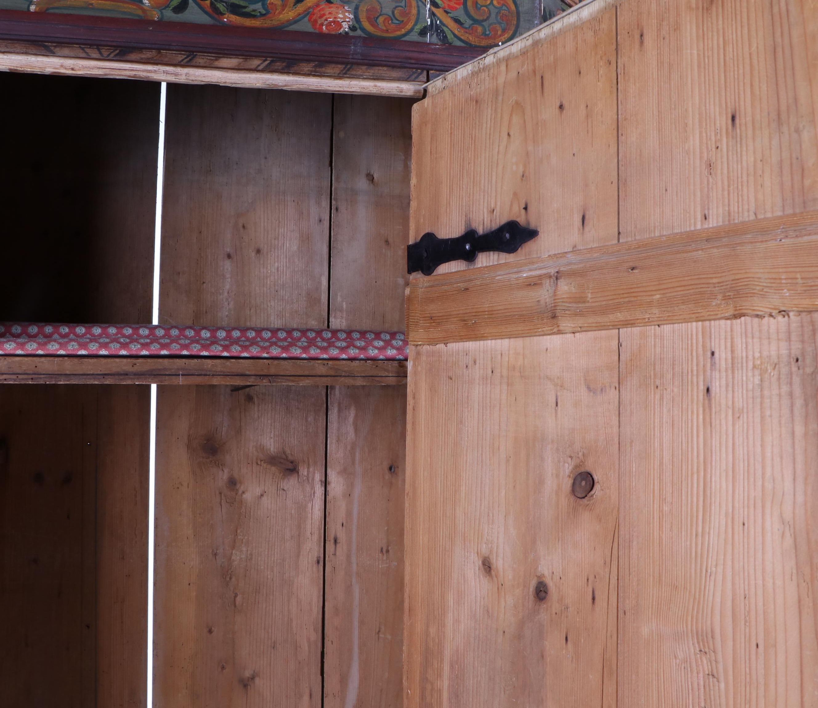 German Paint-Decorated Pine Armoire, Circa 1827