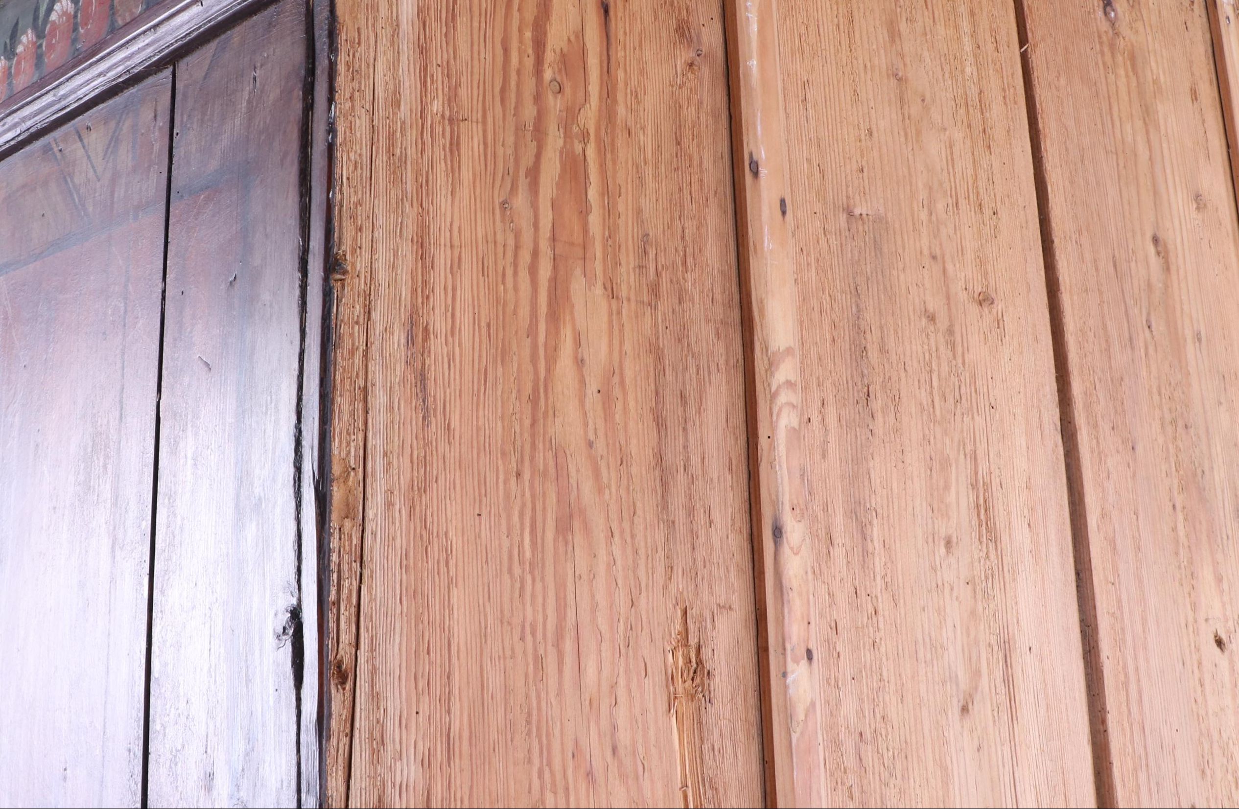 German Paint-Decorated Pine Armoire, Circa 1827