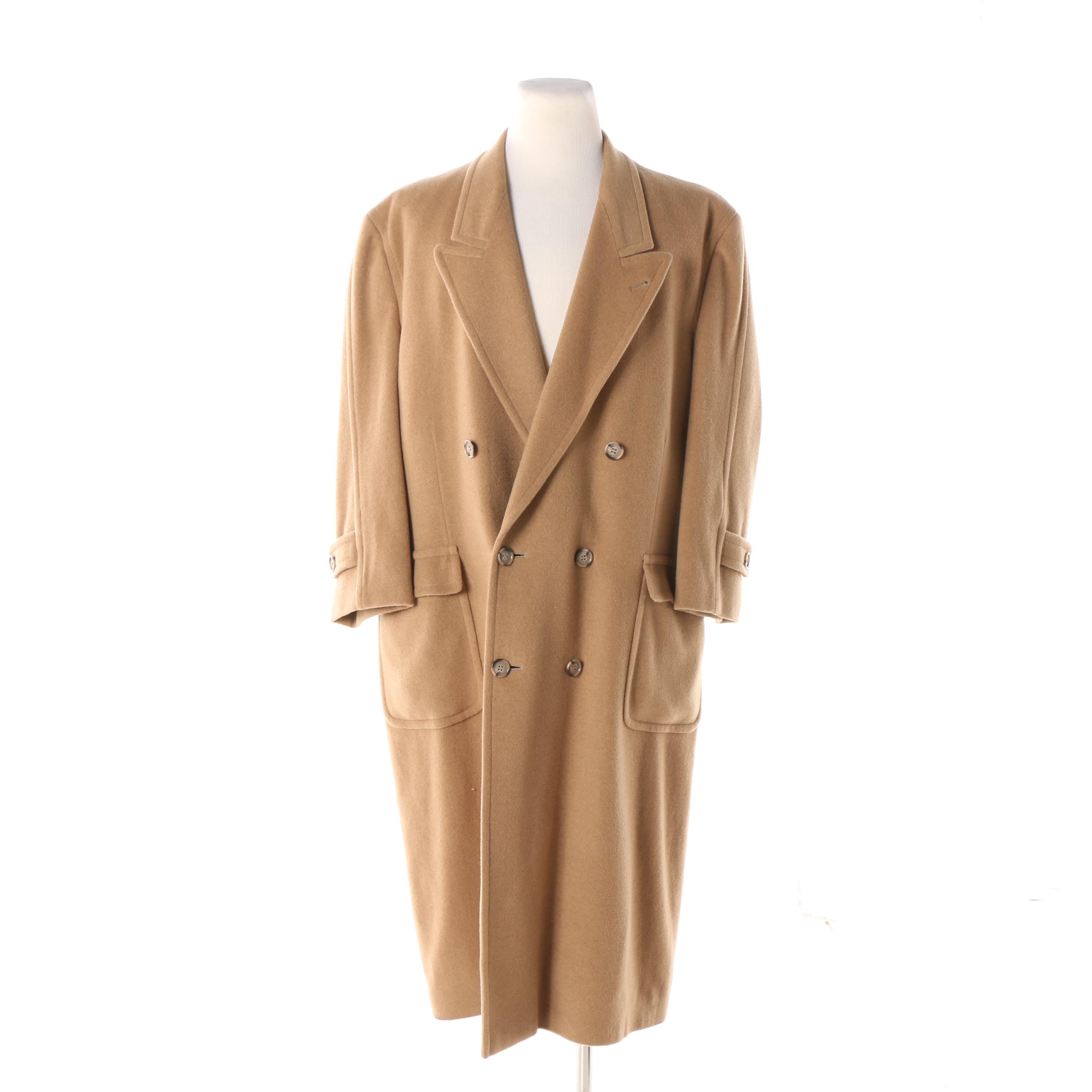 Men's Huntington Camel Hair Blend Double-Breasted Overcoat