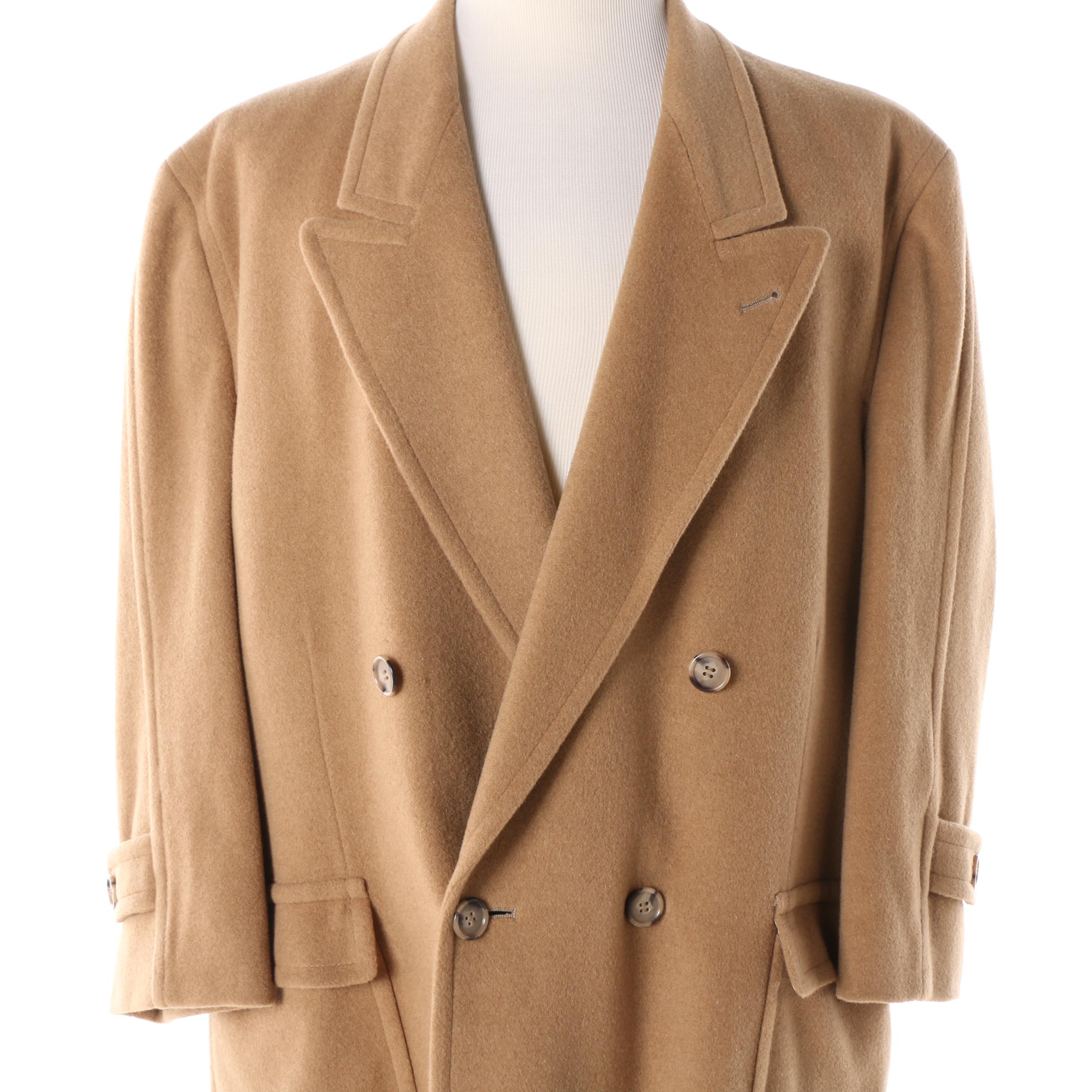 Men's Huntington Camel Hair Blend Double-Breasted Overcoat