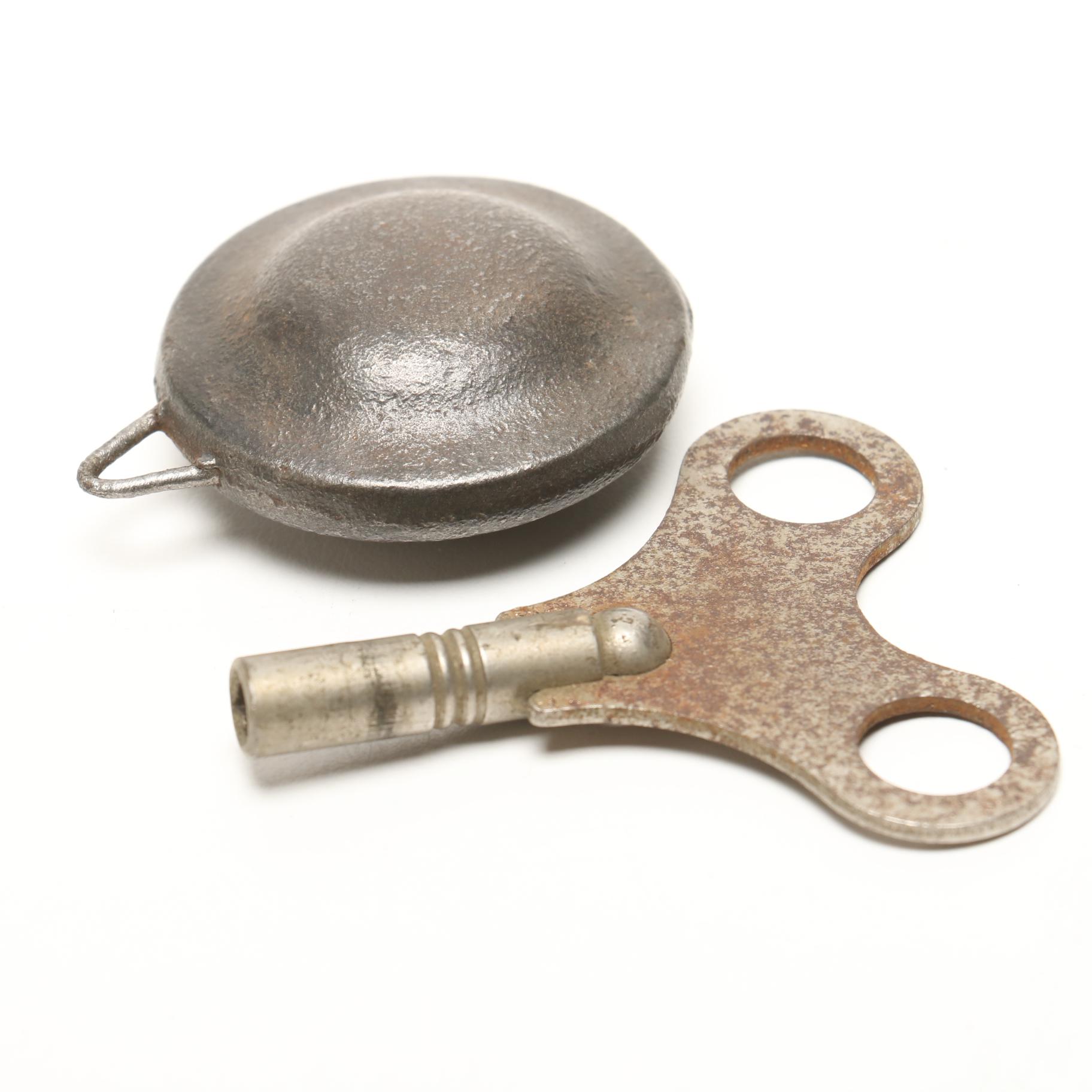 Ingraham Brass Mounted Mantel Clock with Lion Head Ring Handles