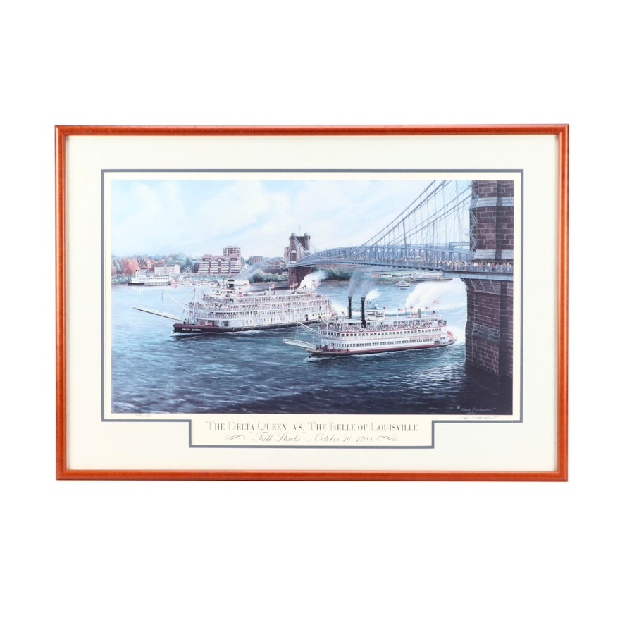 Dale Benedict Limited Edition Offset Lithograph "The Delta Queen vs. the..."