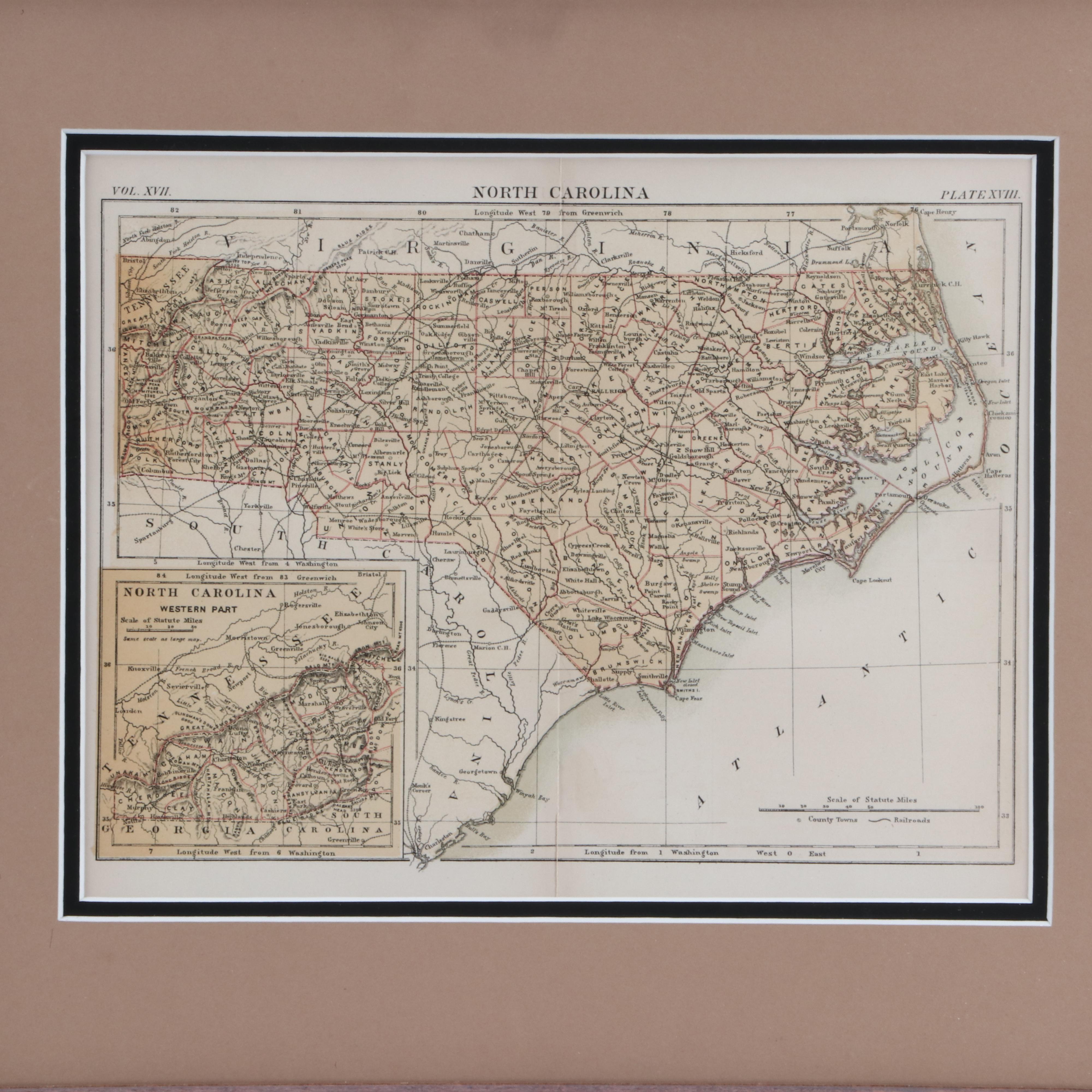Antique Map "North Carolina"