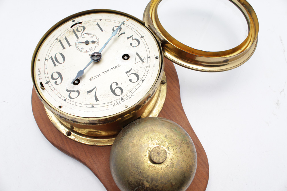 1930s Seth Thomas Monitor Model External Bell Ship's Clock