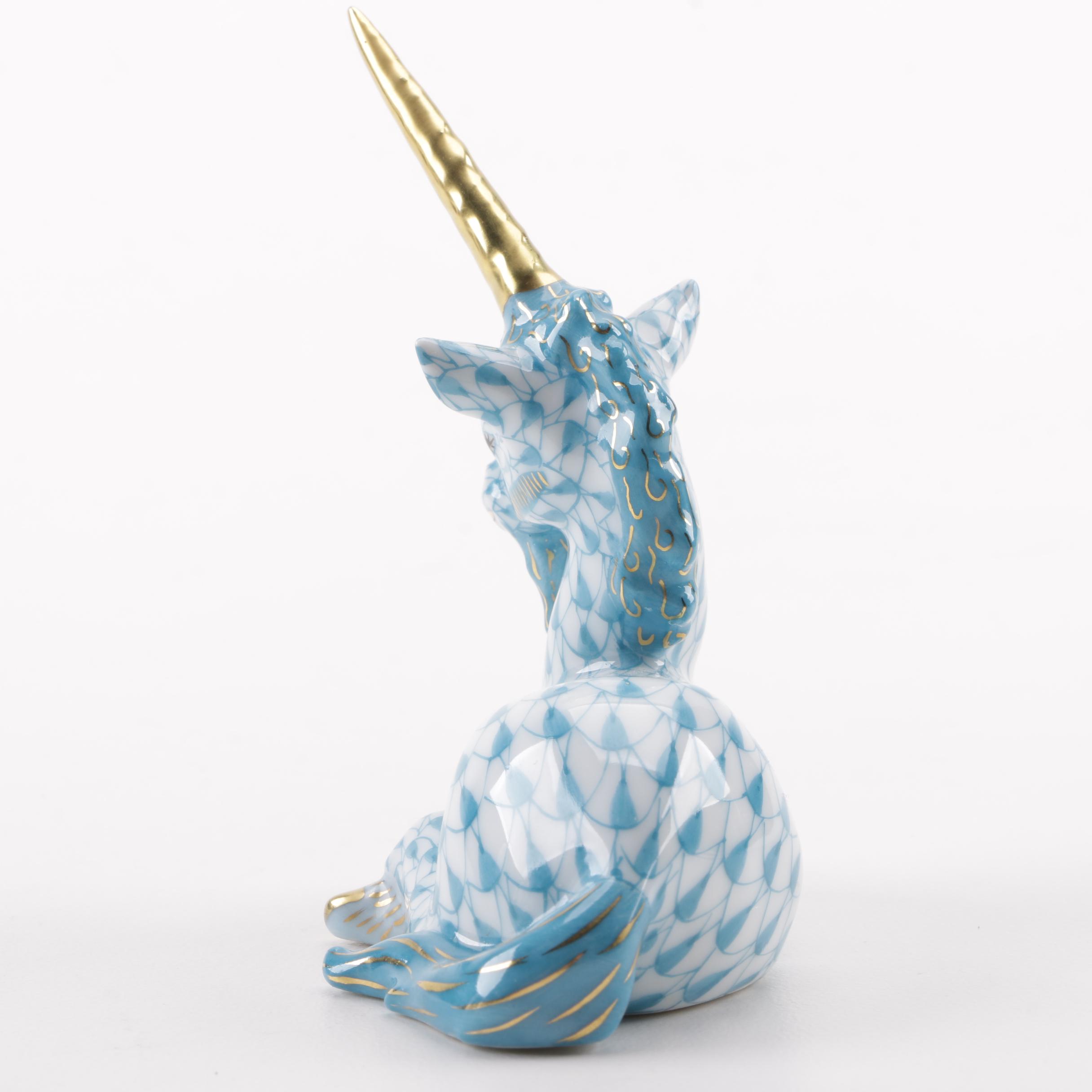 Herend "Lying Unicorn" Porcelain Figurine