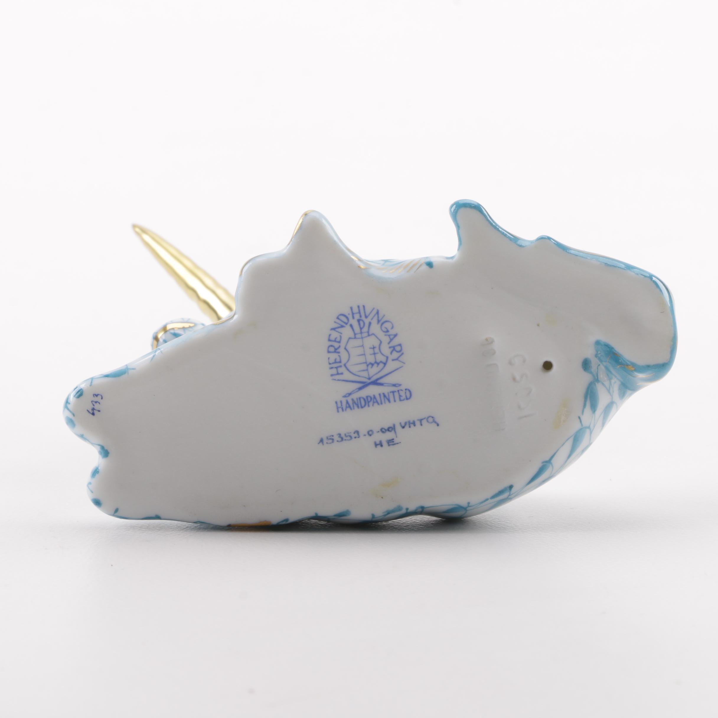 Herend "Lying Unicorn" Porcelain Figurine