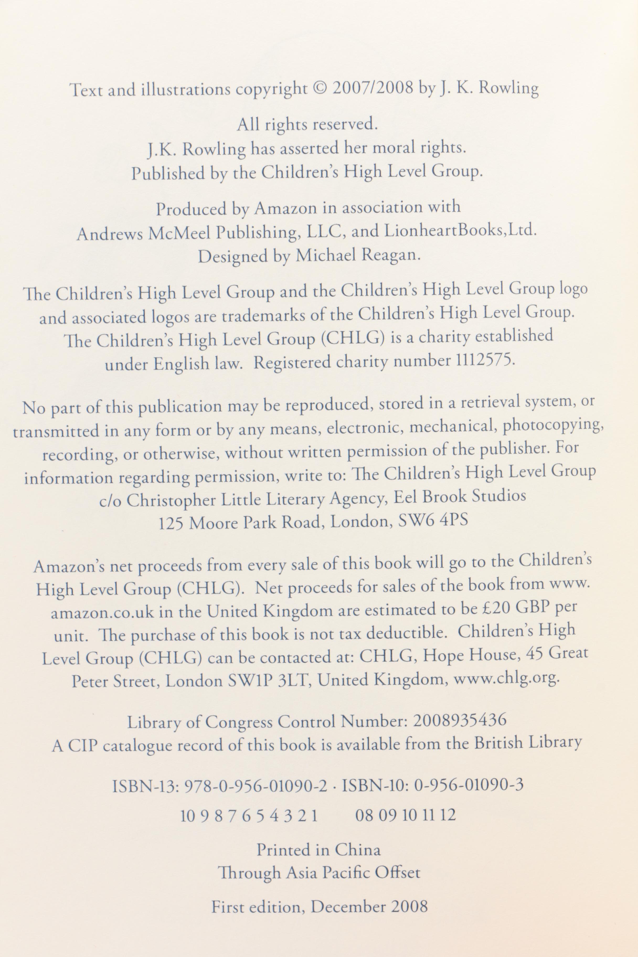 2008 Collector's First Edition "The Tales of Beedle the Bard" by J.K. Rowling