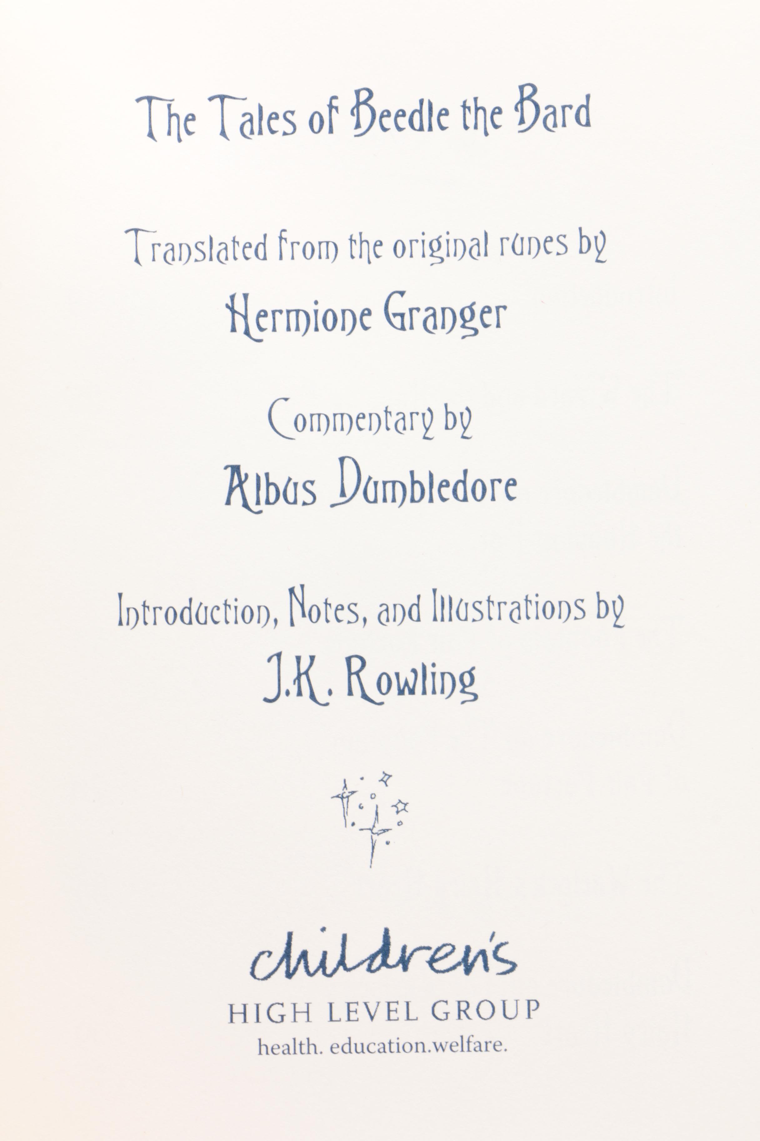 2008 Collector's First Edition "The Tales of Beedle the Bard" by J.K. Rowling