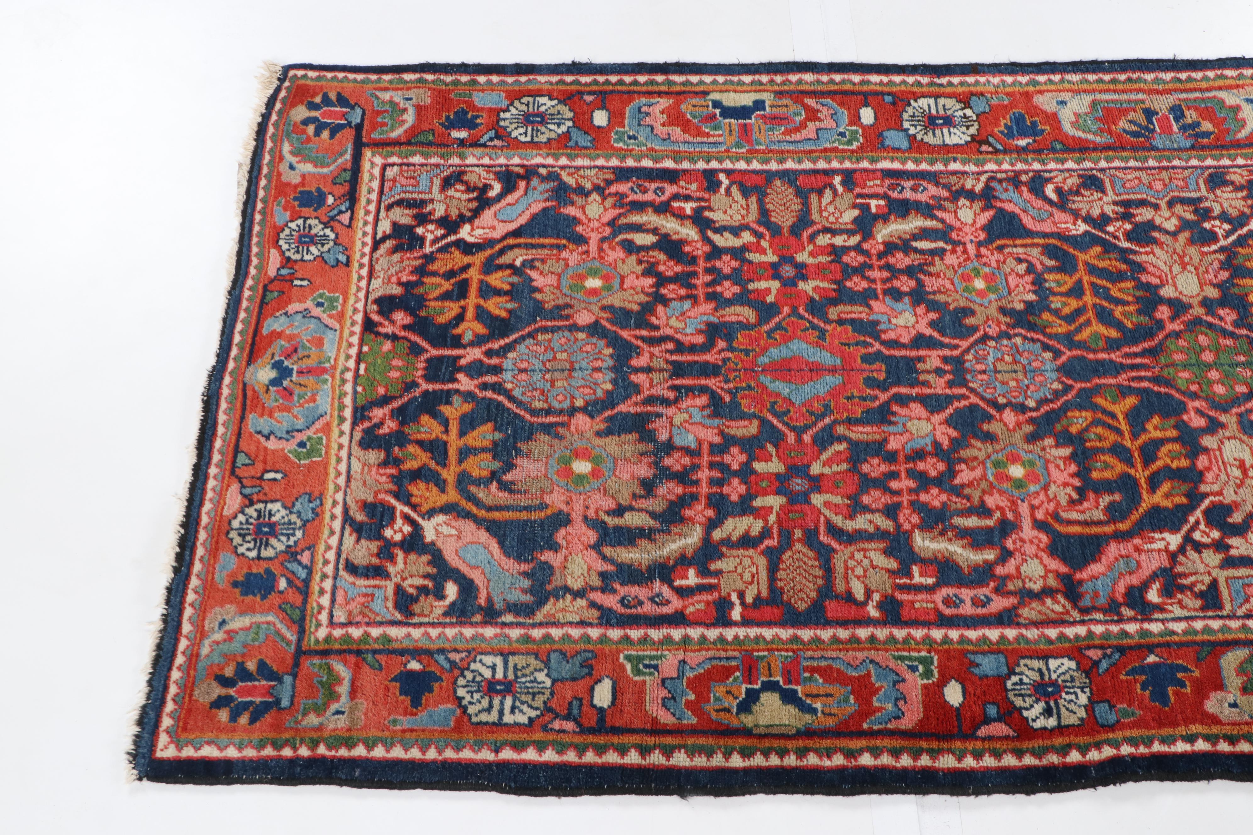 Hand-Knotted Persian Kurdish Bijar Wool Runner