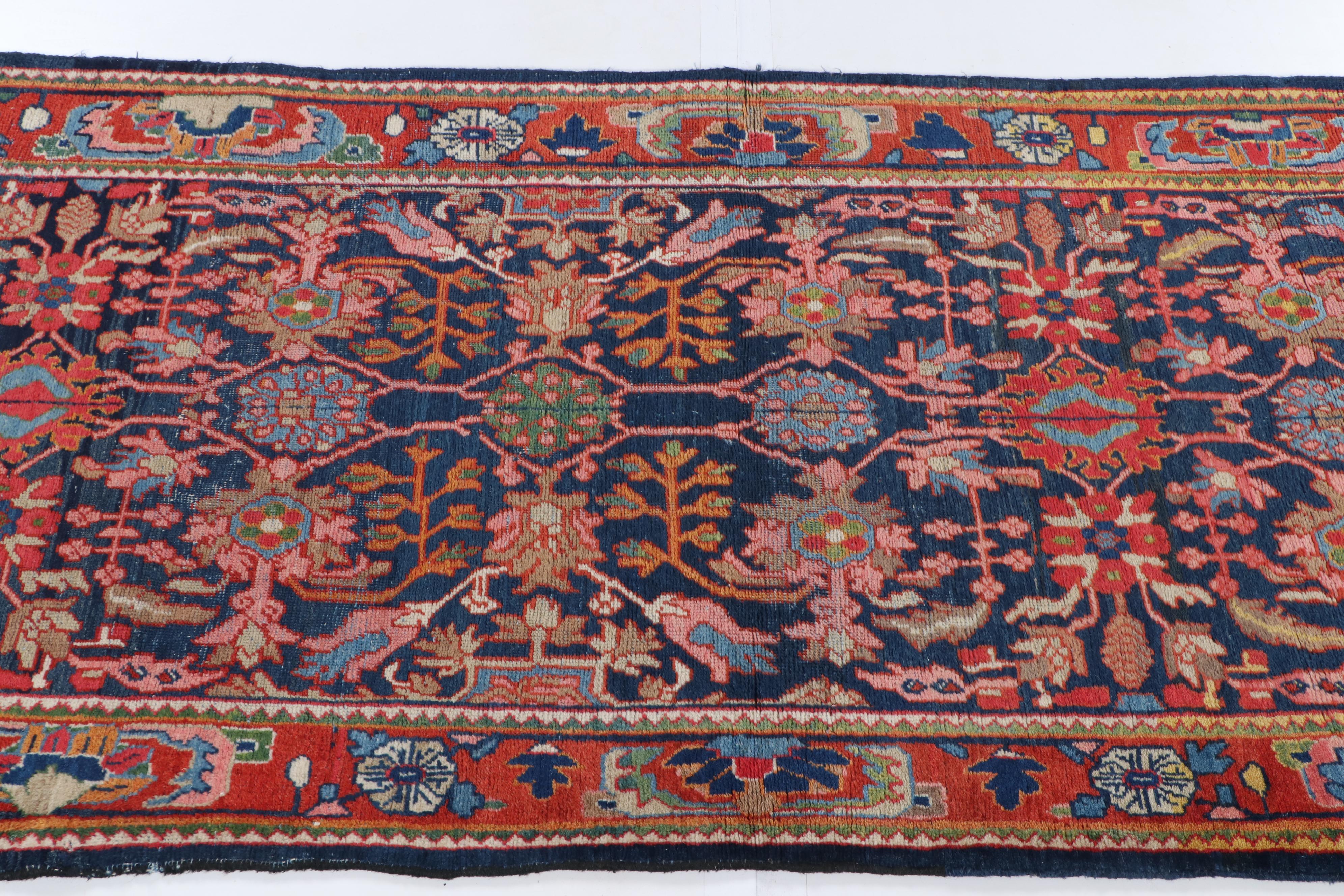 Hand-Knotted Persian Kurdish Bijar Wool Runner