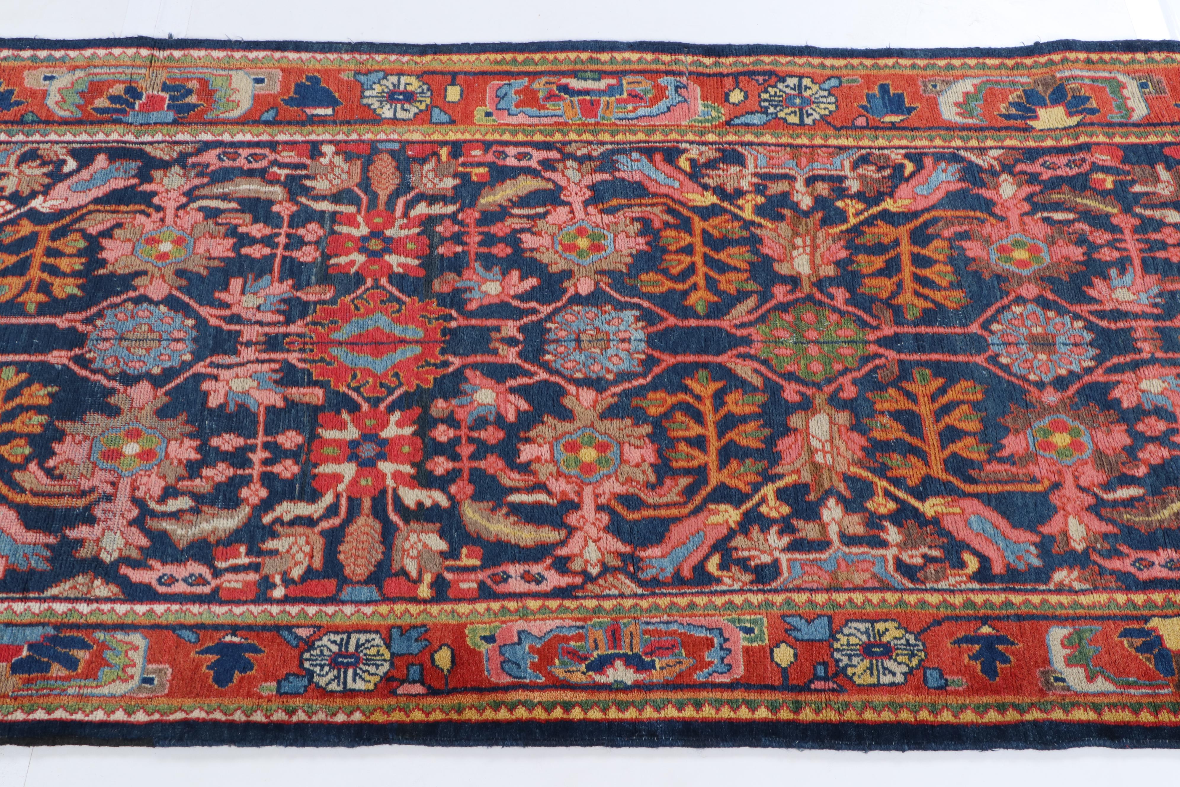 Hand-Knotted Persian Kurdish Bijar Wool Runner