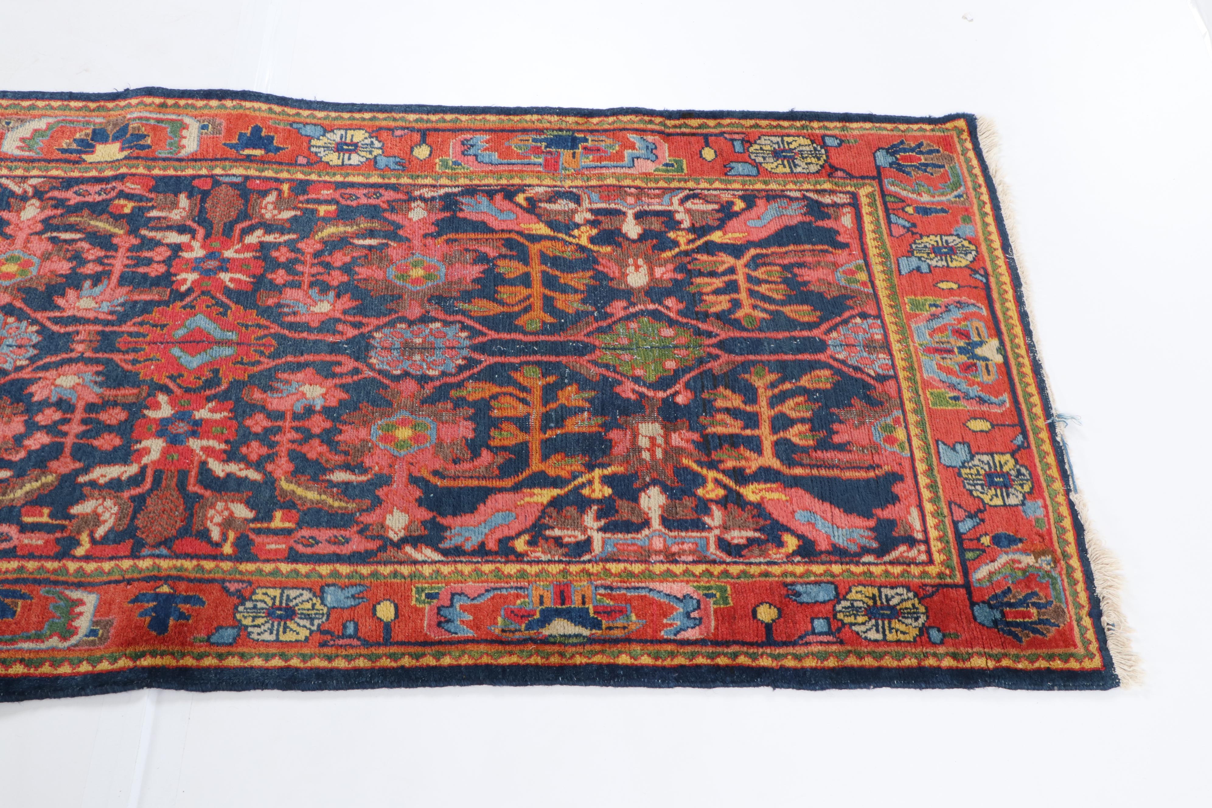 Hand-Knotted Persian Kurdish Bijar Wool Runner