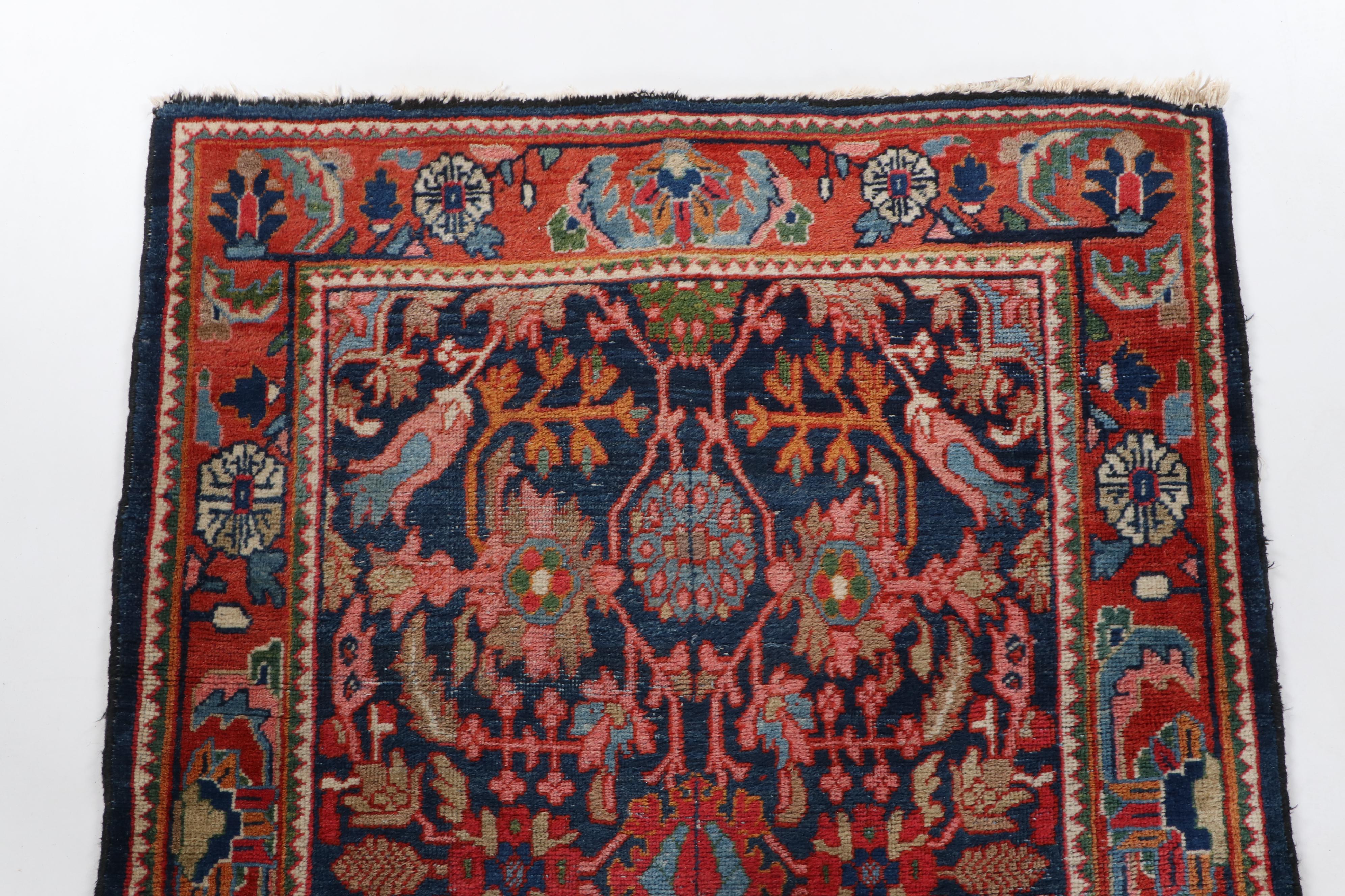 Hand-Knotted Persian Kurdish Bijar Wool Runner