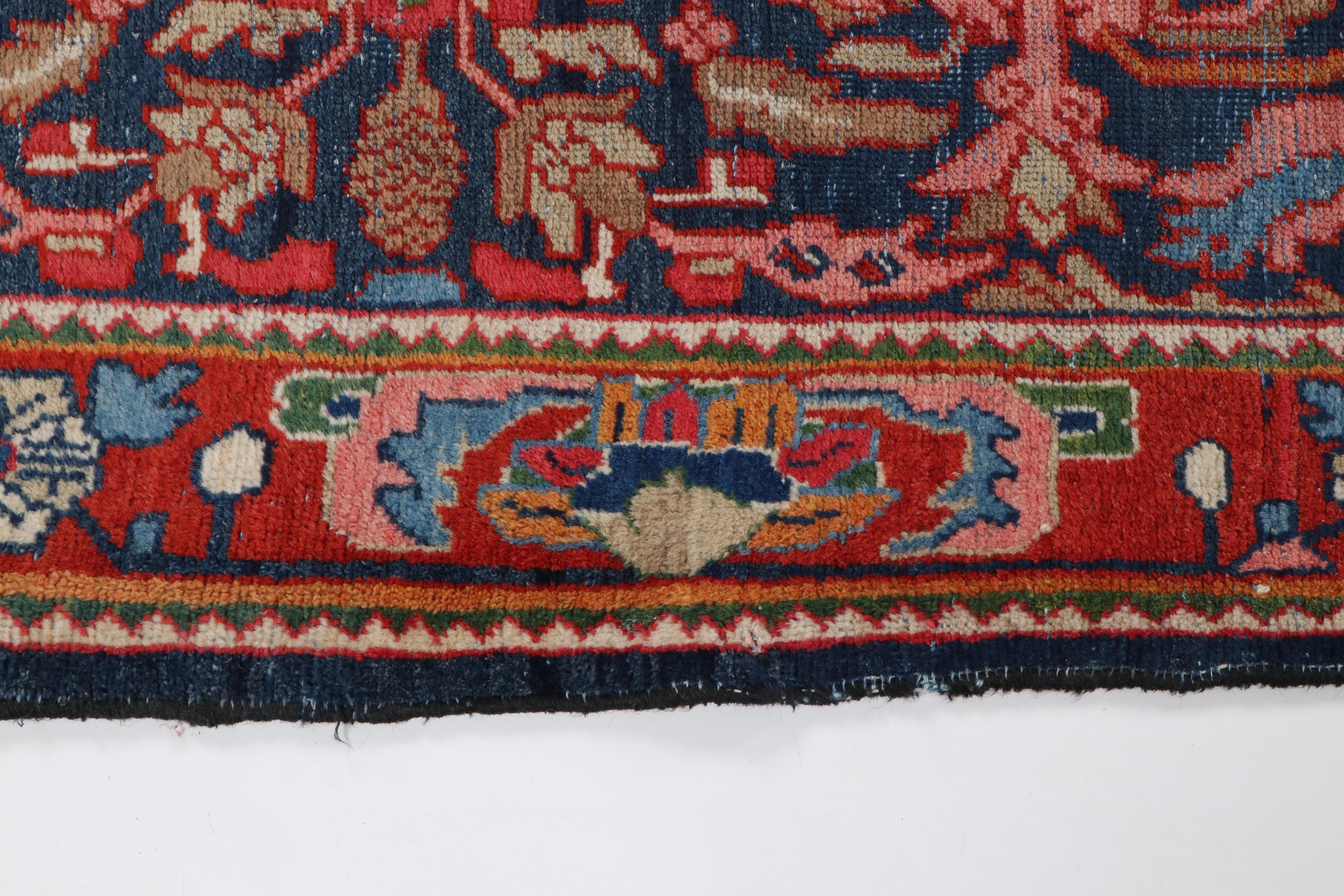 Hand-Knotted Persian Kurdish Bijar Wool Runner
