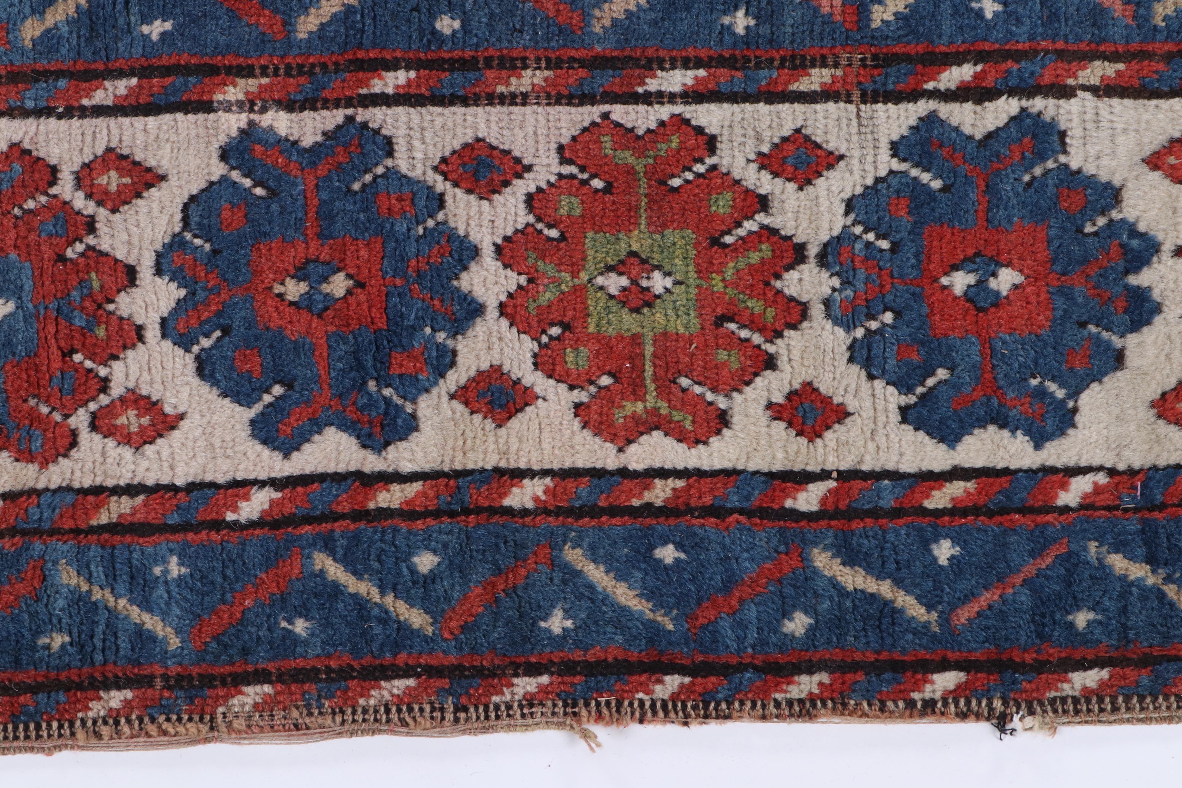 Hand-Knotted Caucasian Baku Wool Rug