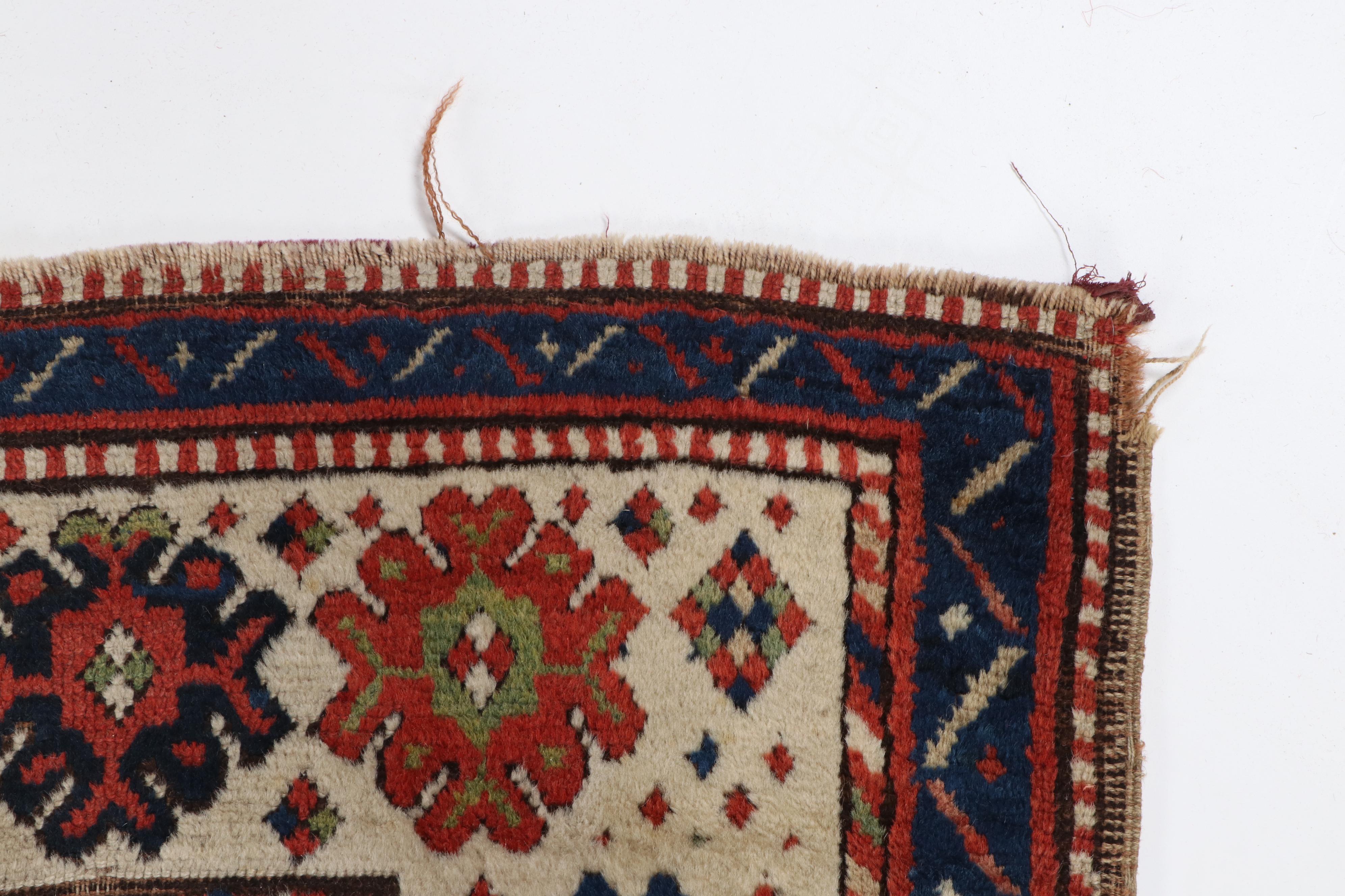 Hand-Knotted Caucasian Baku Wool Rug