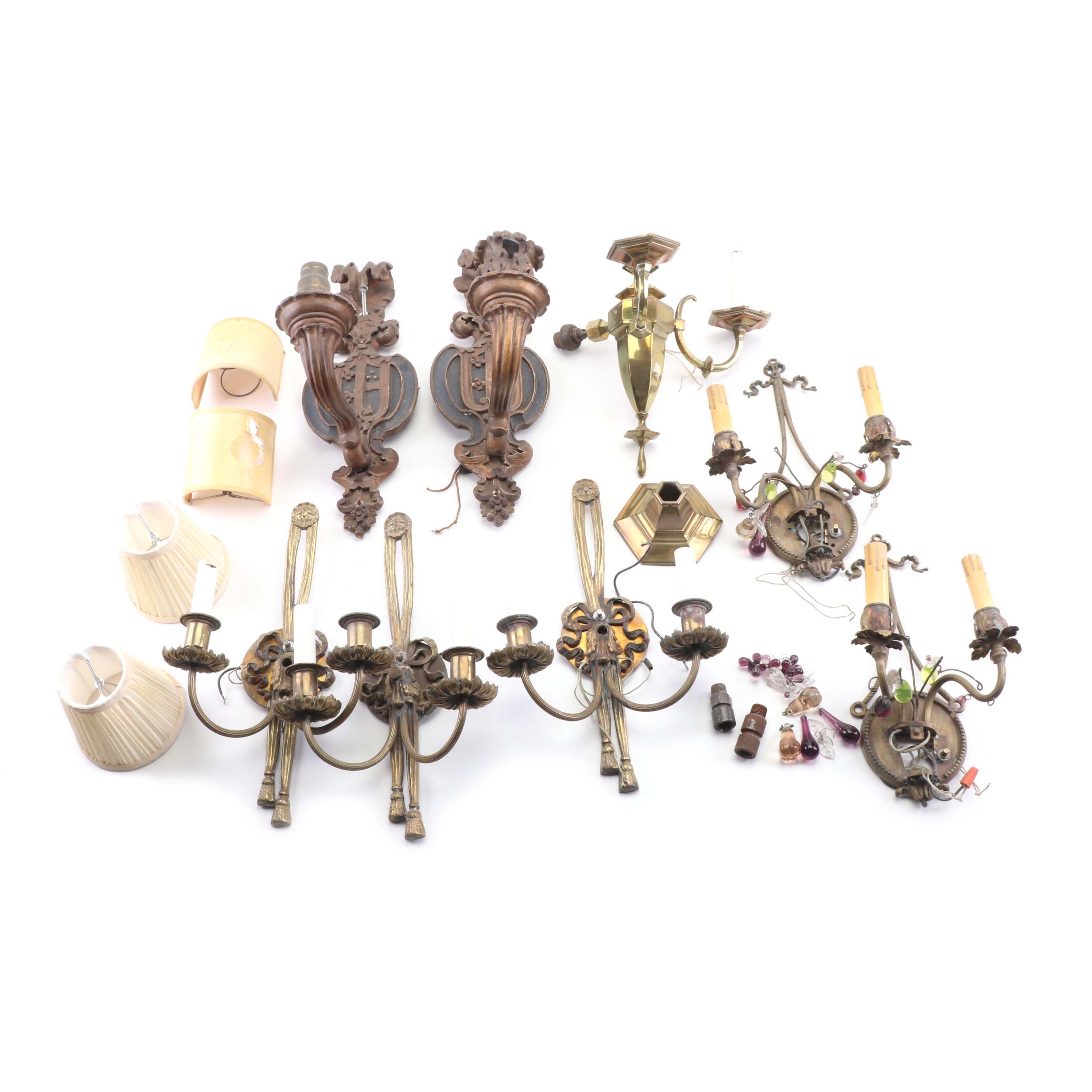 Antique and Vintage Wall Sconces including Matching Sets