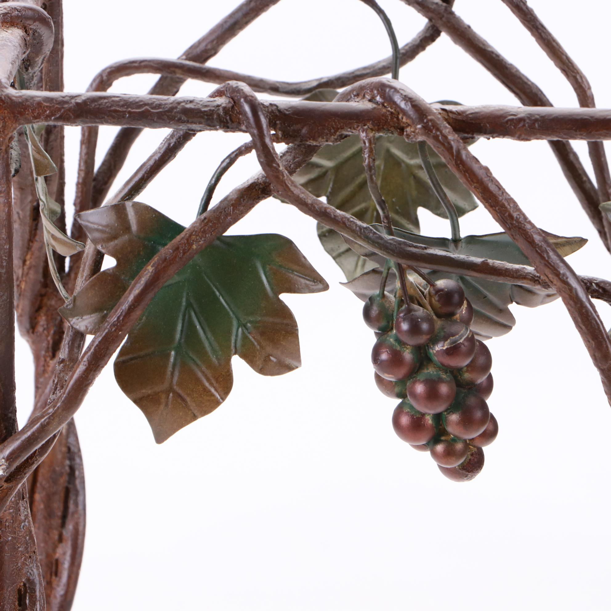 Contemporary Metal Grapevine and Foliate Motif Plant Stand