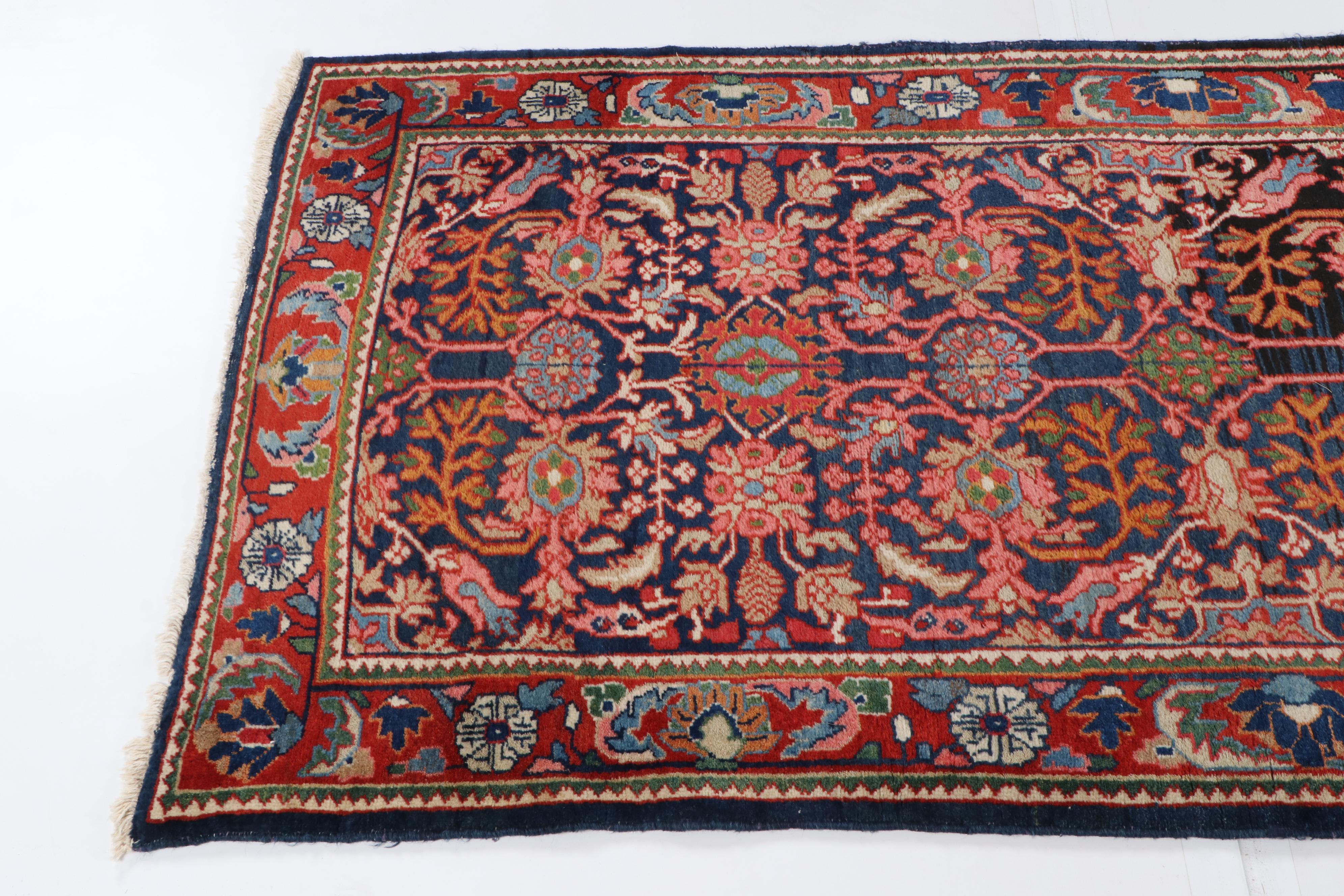 Hand-Knotted Persian Kurdish Bijar Wool Palace Sized Runner
