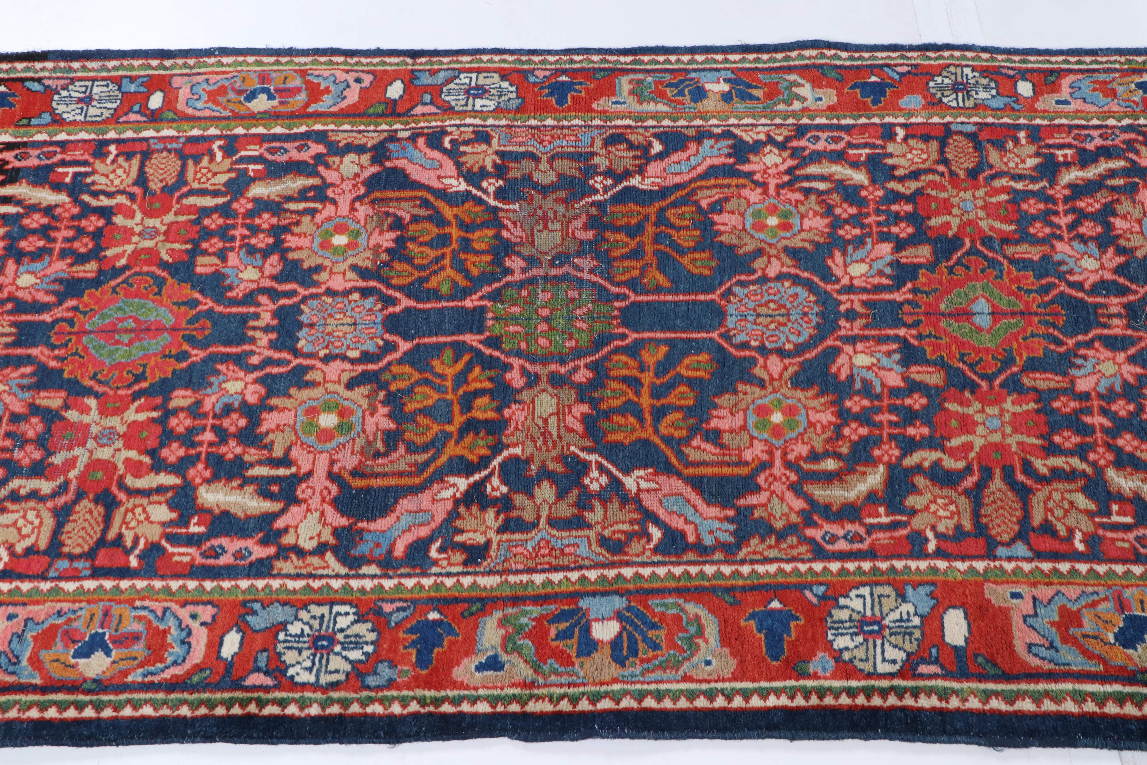 Hand-Knotted Persian Kurdish Bijar Wool Palace Sized Runner