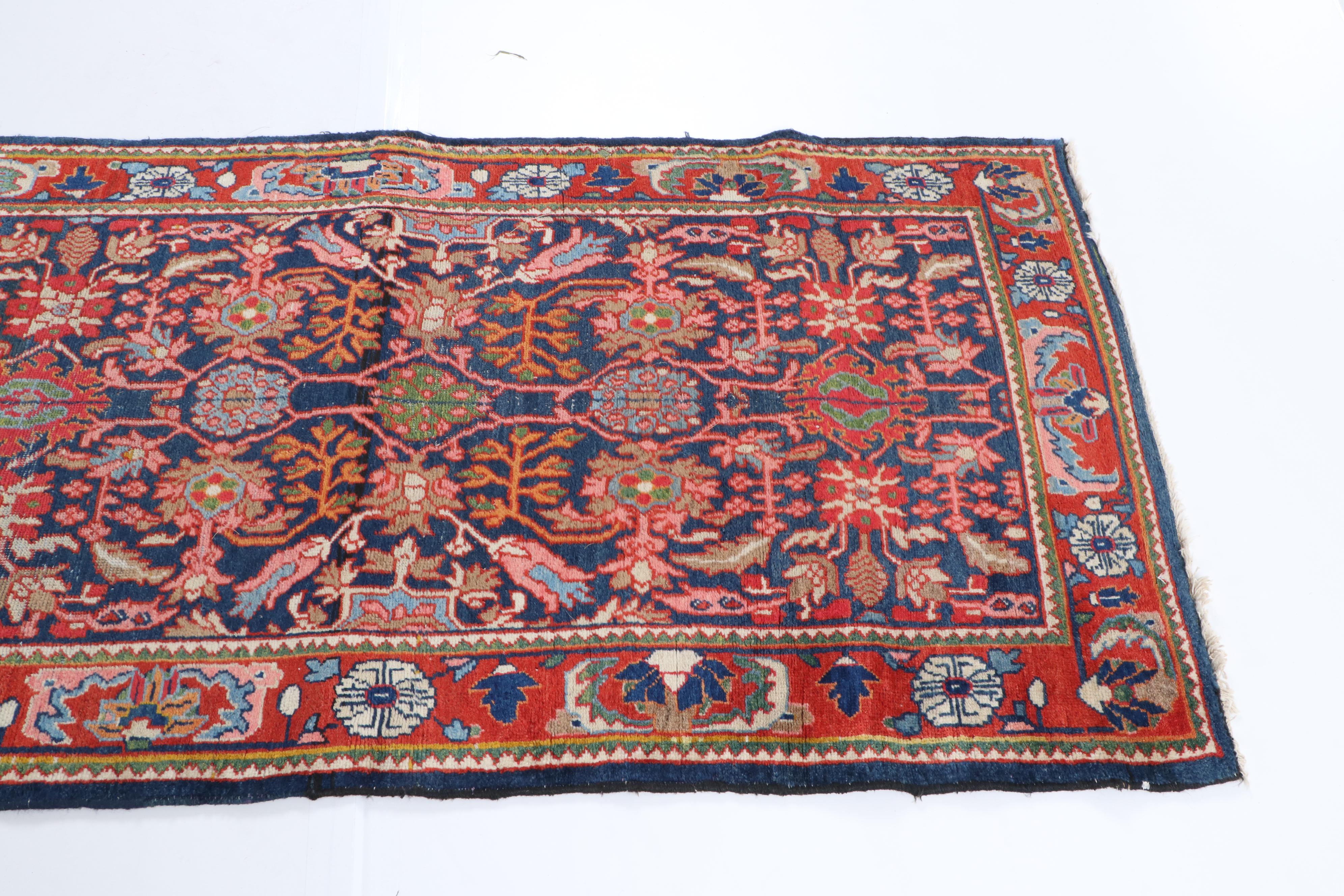 Hand-Knotted Persian Kurdish Bijar Wool Palace Sized Runner